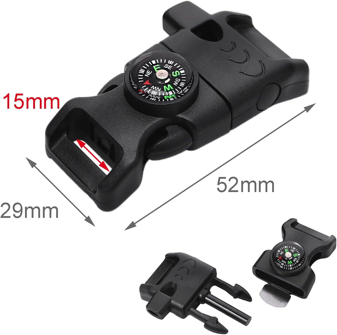 Paracord Buckles, Compass Buckle for Bracelets Clasp Clip Outdoor Camping Emergency Survival Travel Accessories - 10Pack 5/8Inch Khaki image number 7