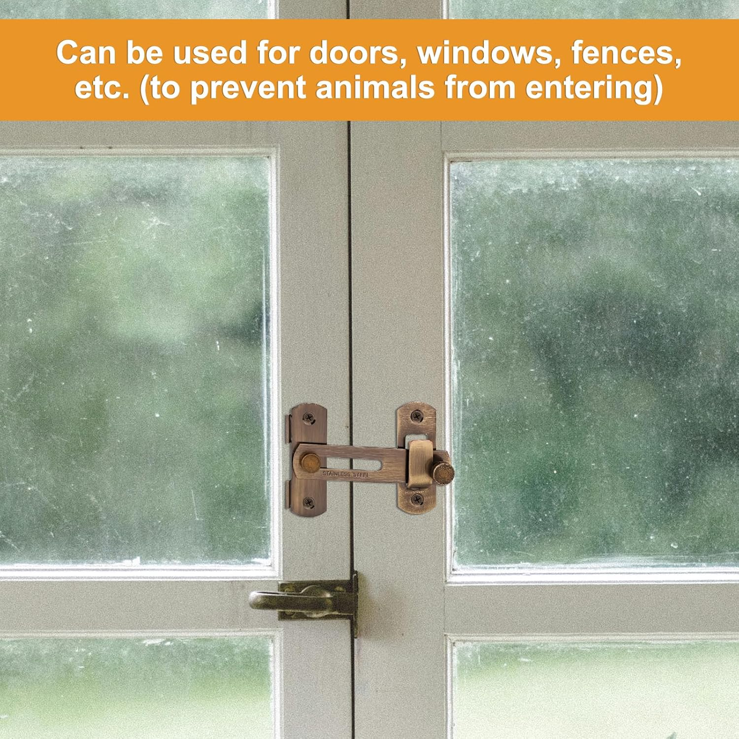 2Pcs Barn Door Lock, Stainless Steel Sliding Door Latch 180 Degree Flip Door Locks and Latches Multiple-Use Door Hardware for Garage Gate Bathroom Cabinet Bedroom (Bronze) image number 5