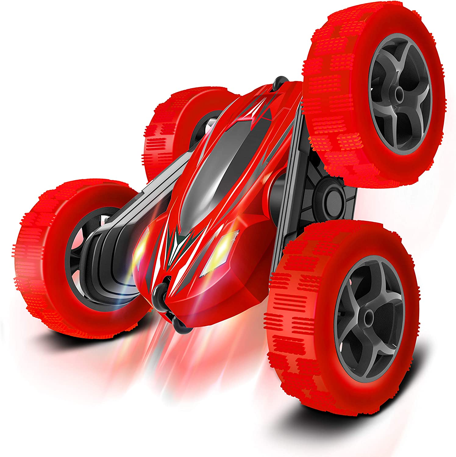 Boy-Toys-Remote-Control-Car-Rc-Cars: Transform Stunt Trucks with 4 Battery 2.4Ghz Controller and 4 WD, Double Rotating Vehicles 360&deg; Flips, Kids Birthday Gifts for Age 5 and up Year Old Boys & Girls