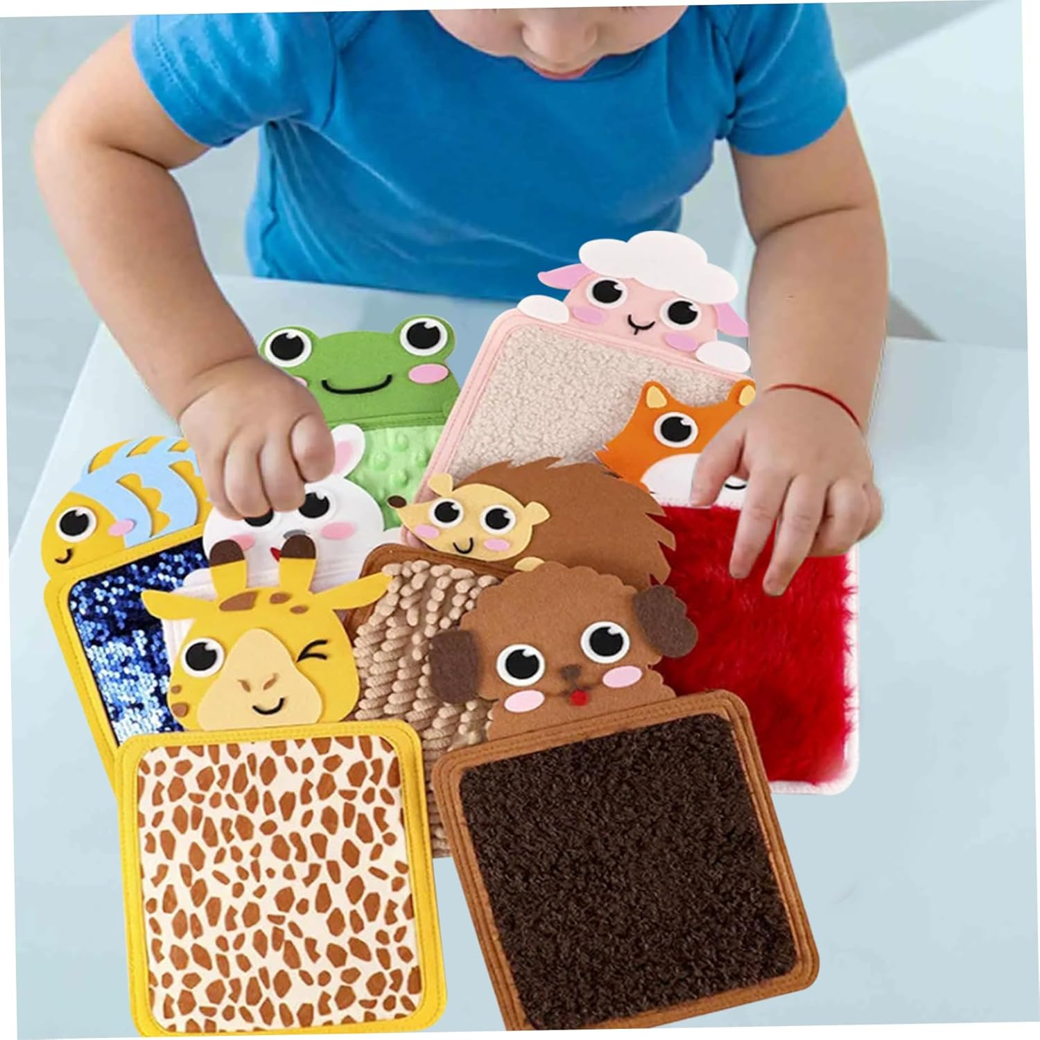 Whyzsjnclg Sensory Mats Set, 8PCS Soft Animal Themed Sensory Toys with Different Textures, Engaging Stress Relief and Focus Sensory Board for Sensory Development for Toddlers, Little Kid image number 2