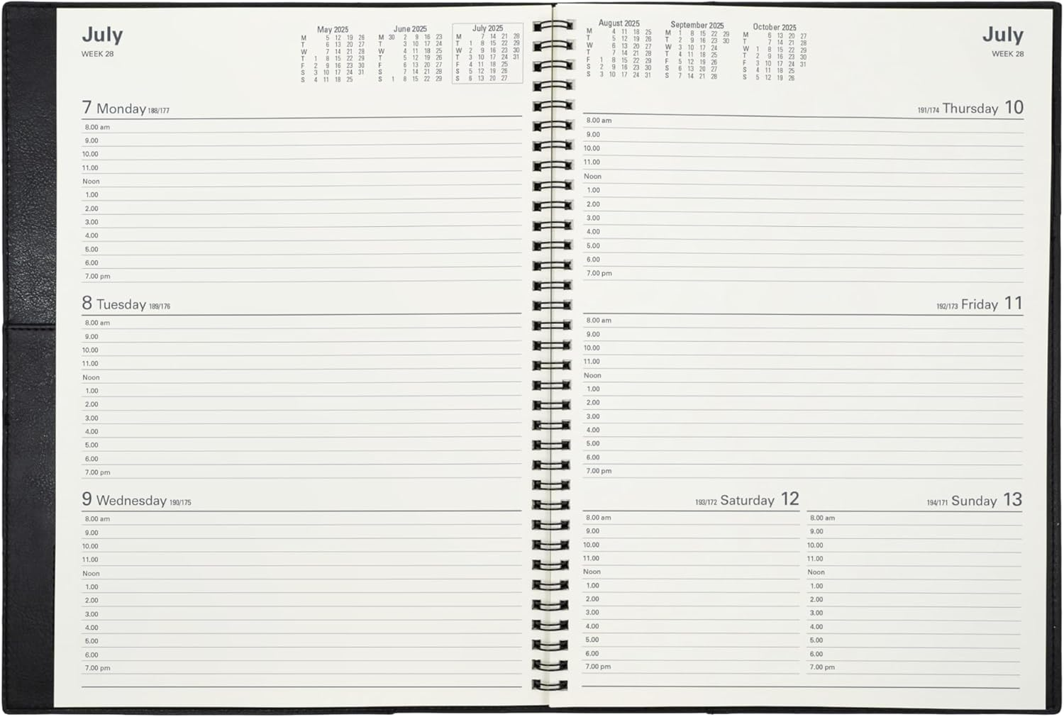 Collins Vanessa - A4 Week to View Calendar Year Diary/Planner - 2025 Black image number 1