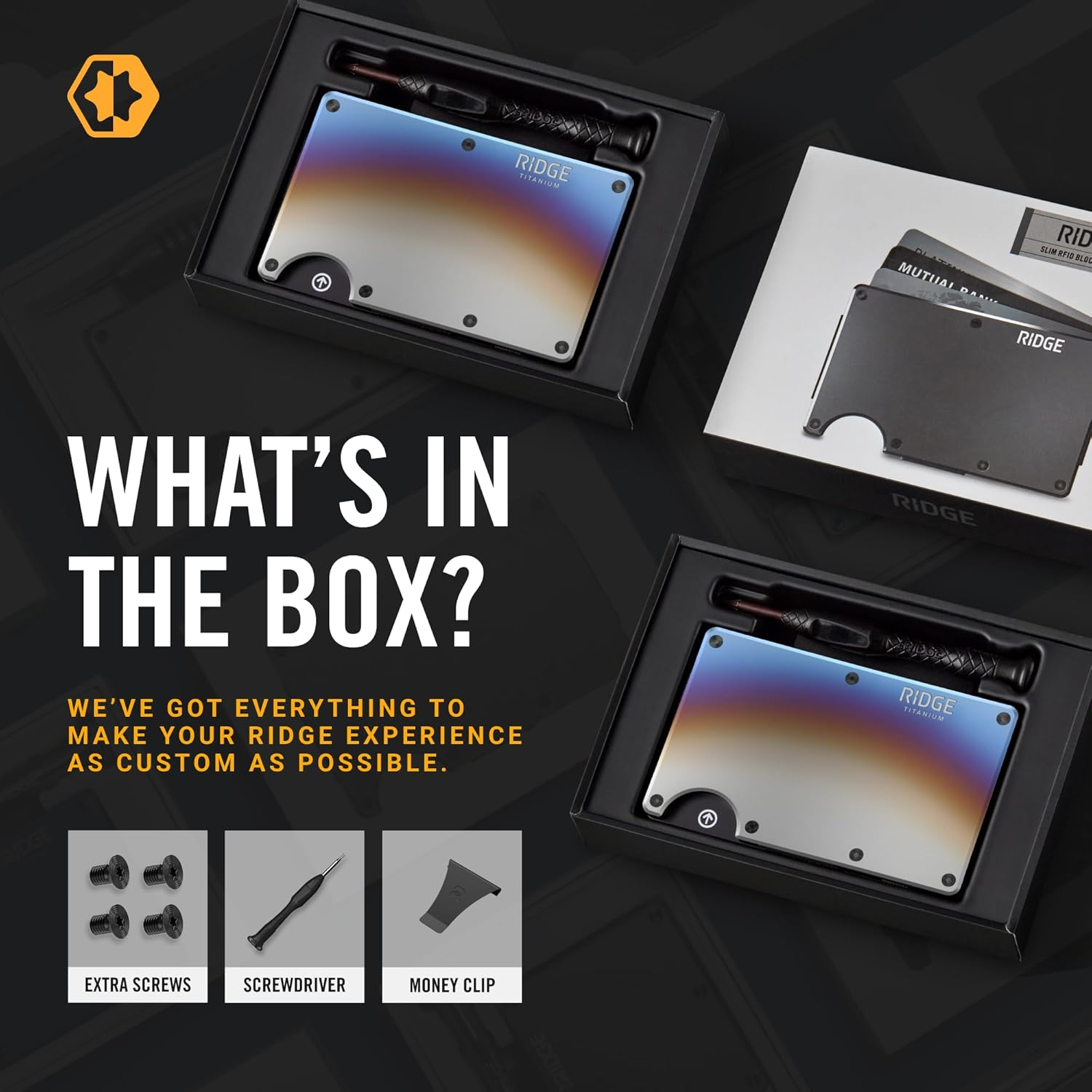 The Ridge Wallet for Men, Slim Wallet for Men - Thin as a Rail, Minimalist Aesthetics, Holds up to 12 Cards, RFID Safe, Titanium Wallet with Money Clip (Burnt Titanium) image number 4