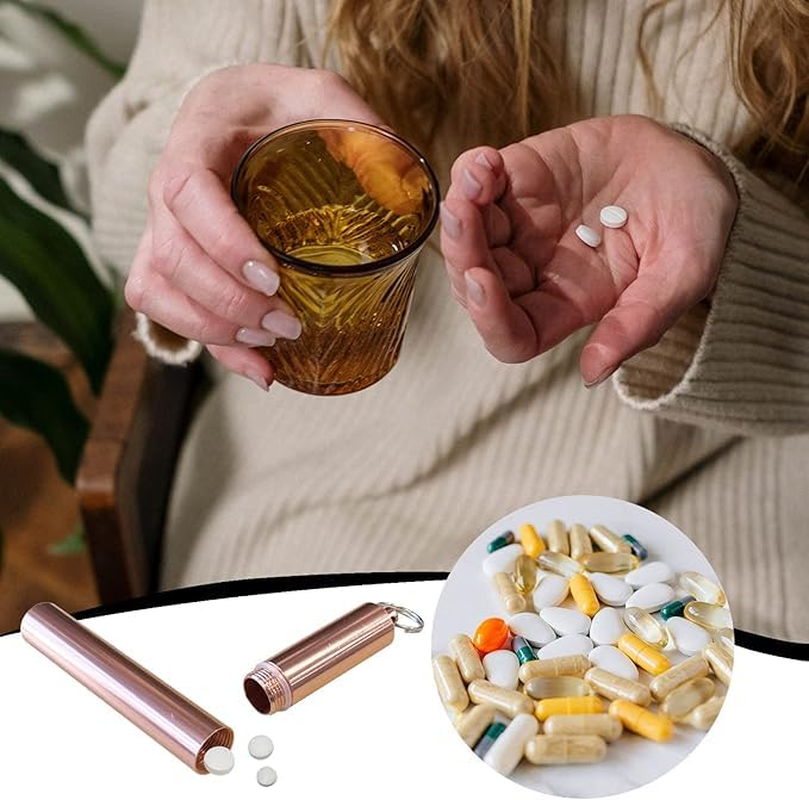 Aluminum Waterproof Storage Tube Holder Case,5Pcs Toothpick Holder Pocket Storage Tube,Waterproof Pocket Tube Container Holder with Keychain,Metal Portable Toothpick Holder Pocket Toothpick Holder Box