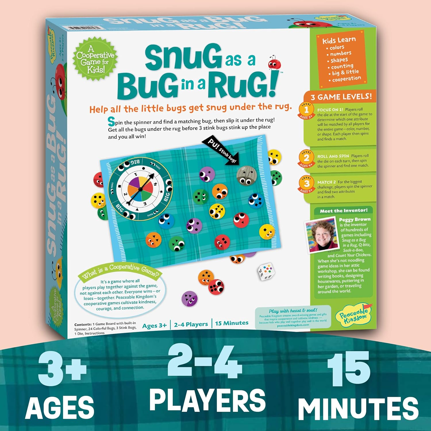 Peaceable Kingdom | Snug as a Bug in a Rug Cooperative Game for Little Kids image number 4