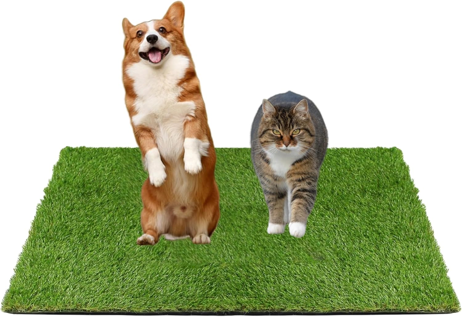 Artificial Grass Dog Toilet Balcony Dog Toilet Replace Lawn Puppy Toilet Reusable Training Pee Pads for Small Large Older Dogs for Elderly, Small, Large Dogs + 1 X Black Folding Bowl image number 2