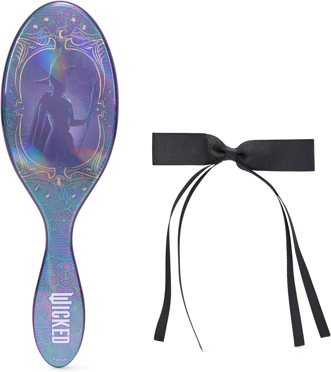 Wet Brush Original Detangler Hair Brush Glinda (Wicked) Kit - Ultra-Soft Intelliflex Bristles - Detangling Brush Glides through Tangles for All Hair Types (Wet Dry & Damaged) - 1 Brush & 2 Barrettes