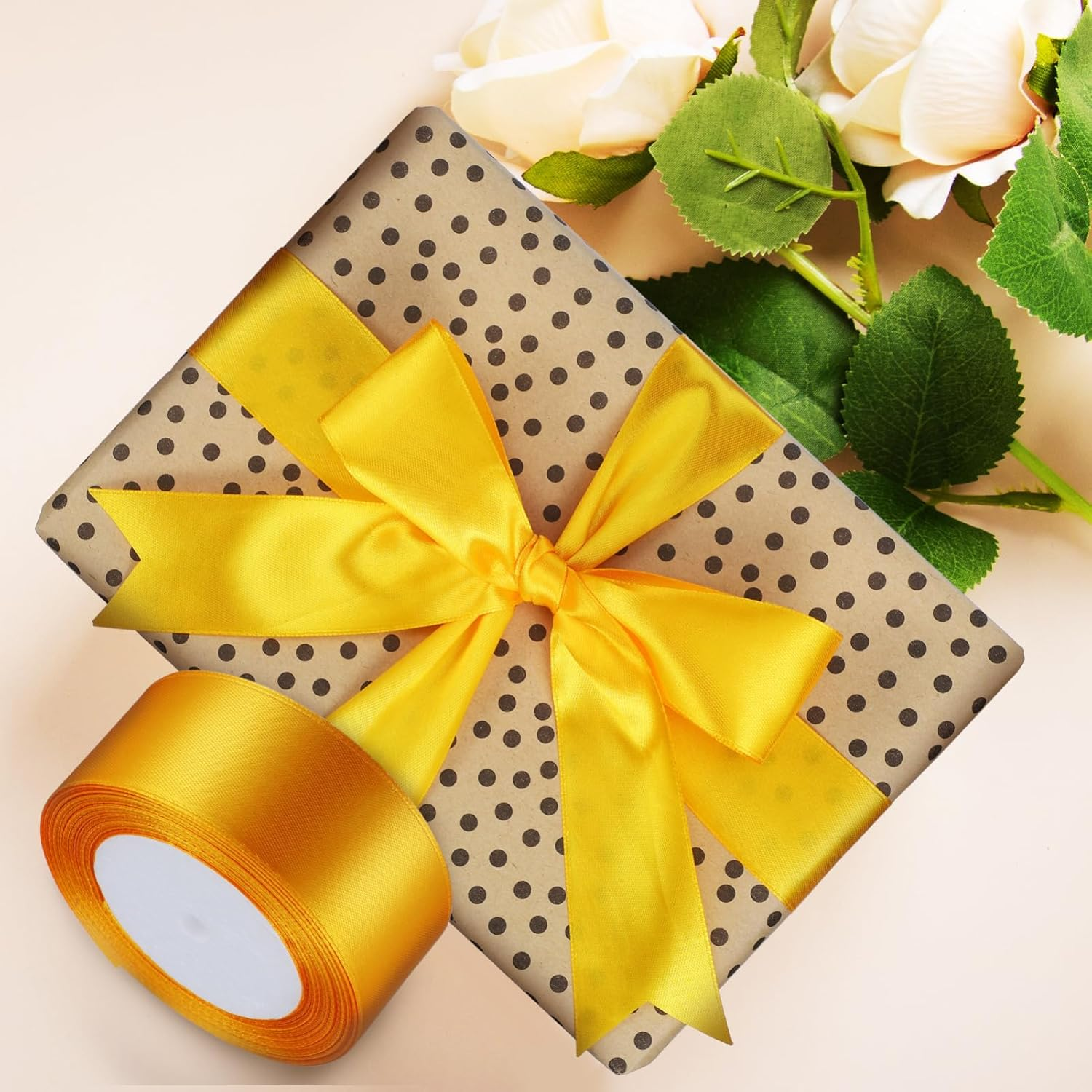Tofficu 3Rolls Decorative Satin Ribbons for Wrapping Craft Projects and Event Decor Elegant for Weddings and Birthdays