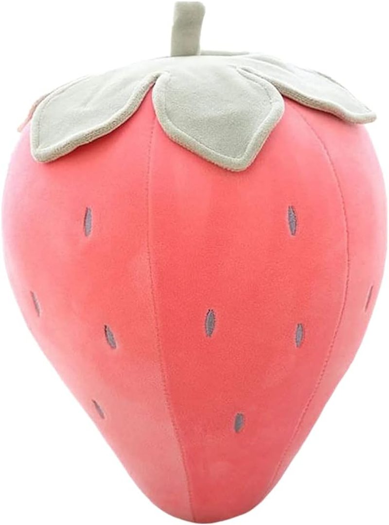 AUCOOMA Soft Fruit Stuffed Strawberry Plush Pillow, Cute Pink Plush Toy for Kids, 10"