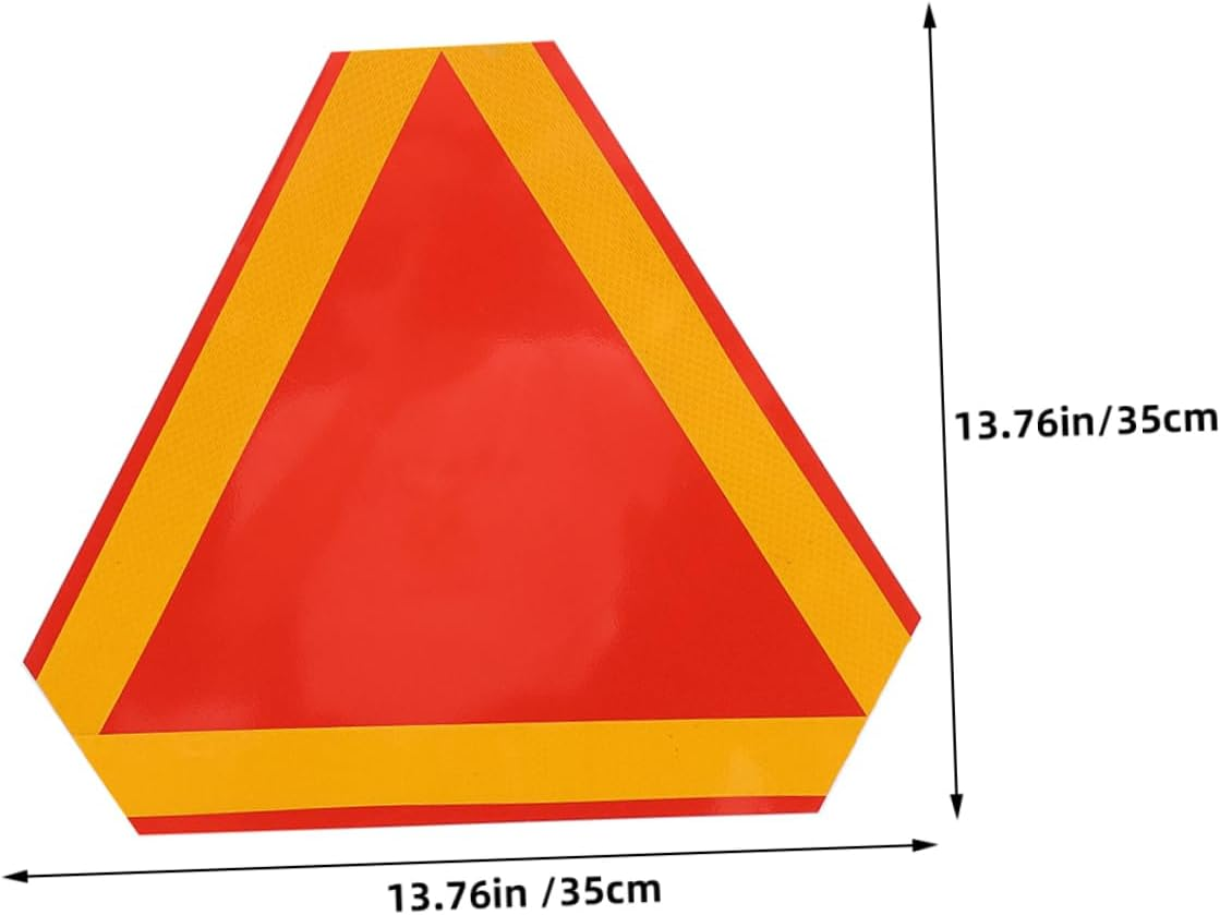 INOOMP Reflective Warning Triangle Sign with Bright Border High Slow Moving Vehicle Caution Sign for Truck and Three Wheelers Easy Installation Fade Resistant Safety Reflector image number 1