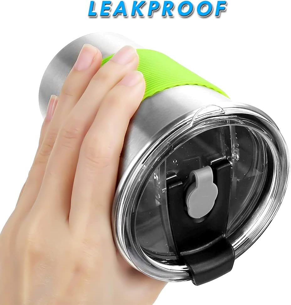 Shineme Kids Stainless Steel Cups,12Oz Kids Metal Drinking Glasses with Lids and Sleeves, 5Pack Reusable Water Tumbler for Children and Adults Spill Proof, Apply to Indoor and Outdoor image number 4