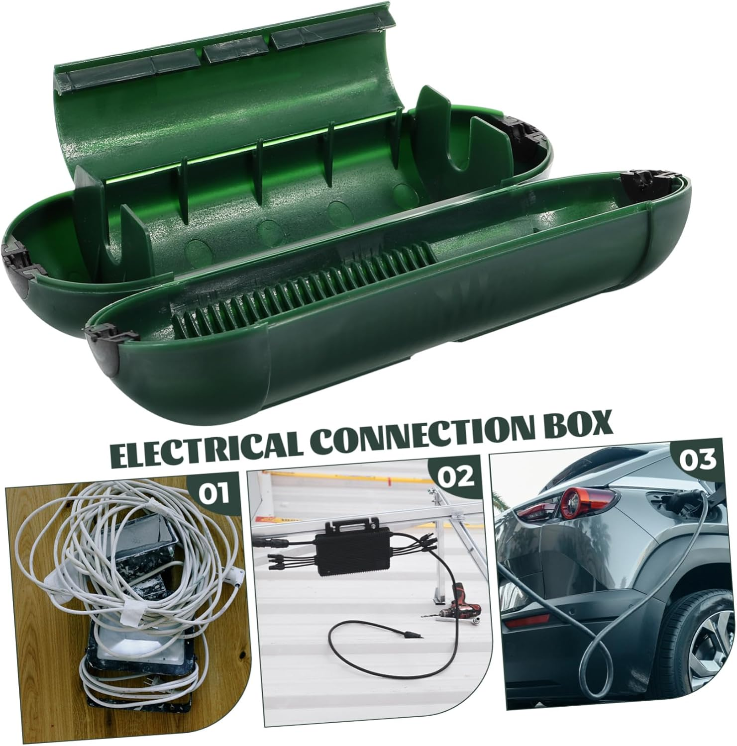 COHEALI Socket Protection Box - Outdoor Waterproof Plug Box for Extension Cord Connection Durable Plastic Electrical Connection Cover with Airtight Seal Green image number 6
