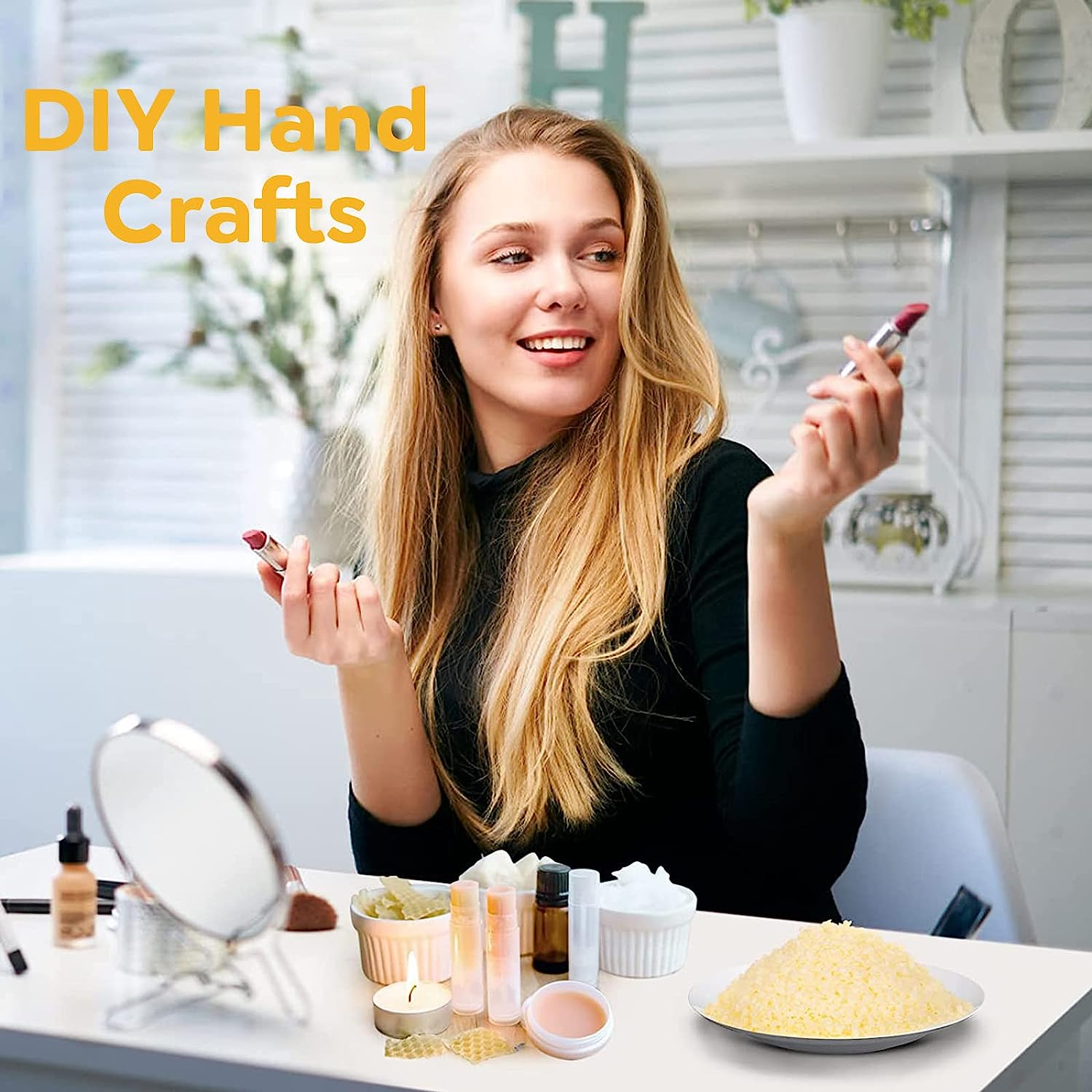 NUFECARG Beeswax Pellets 2LB(32 Oz), 100% Organic Bees Wax, Triple Filtered Beeswax for DIY Candle, Hair Care, Lotions, DIY Creams, Lip Balm and Soap Making Supplies image number 4