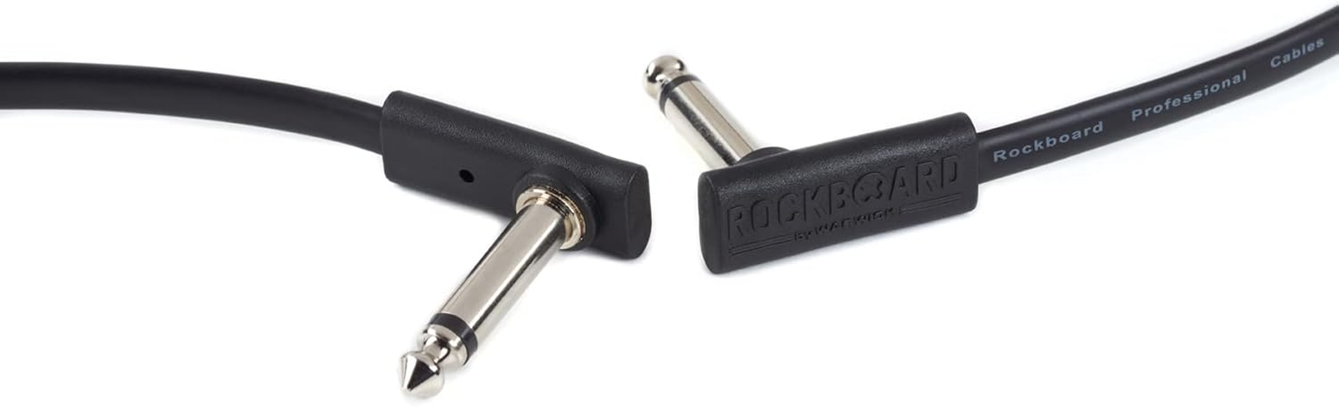 Rockboard Flat Black Patch Cable Slim Rectangular Body Extra Thin Angled Plugs - 60Cm image number 5