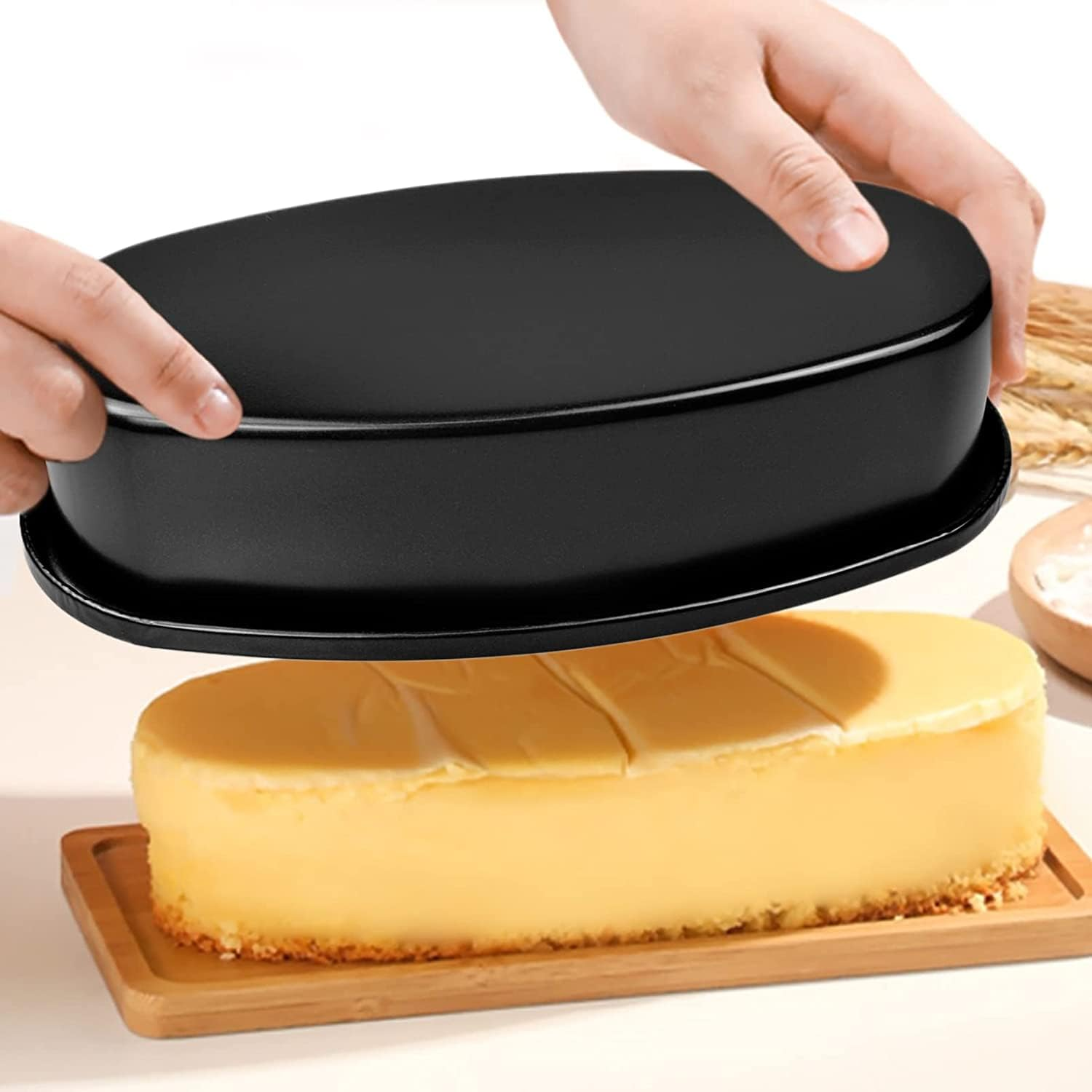 INHEMING Cake Baking Mould Loaf Tin 2 Pieces Oval Cake Mould Baking Mould Baking Mould Non-Stick Aluminium Baking Moulds - 23 X 12 X 5 Cm image number 1