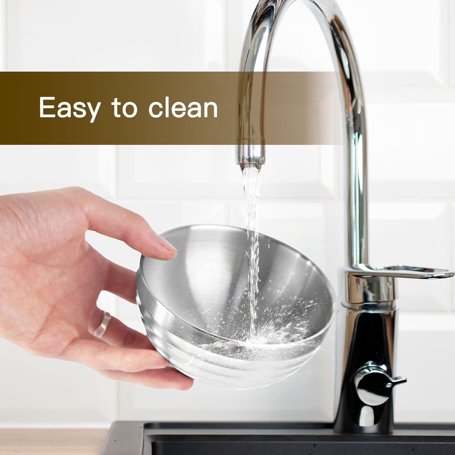 IMEEA Soup Bowl 10 Oz Ice Cream Bowl Double Wall Insulated Bowl SUS304 Stainless Steel Cereal Bowls, Set of 4