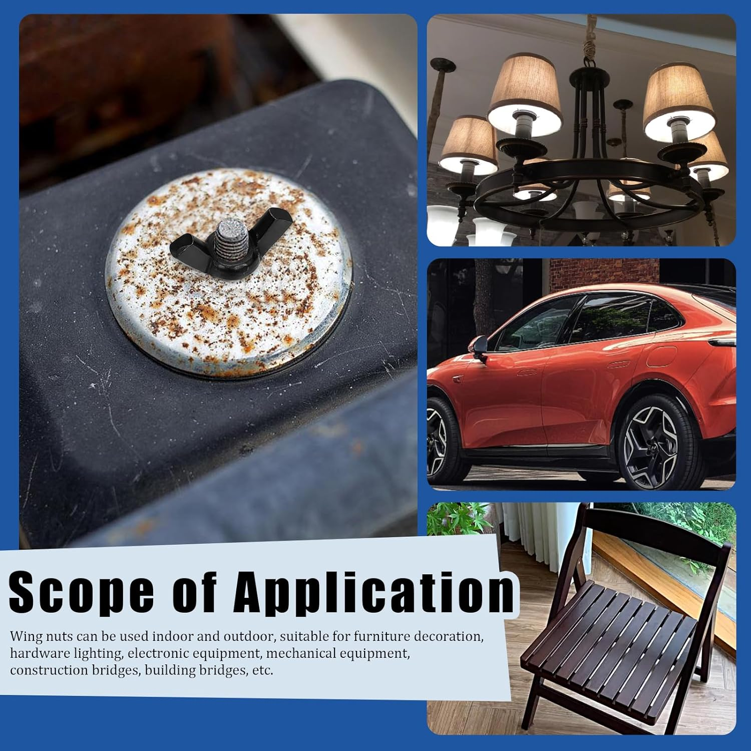 Glarks 125Pcs 6 Sizes Black Wing Nuts Assortment Kit, 3/8&rsquo;&rsquo;-16, 5/16&rsquo;&rsquo;-18, 1/4&rsquo;&rsquo;-20, #10-24, #8-32, #6-32 High Strength Carbon Steel Butterfly Nuts, Wing Bolt Fasteners image number 5