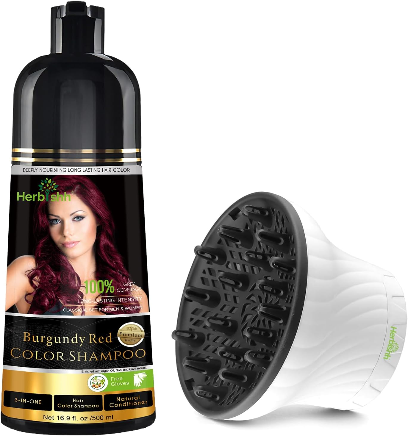 Chestnut Brown 3 in 1 Hair Dye Shampoo Hair Dryer Diffuser Attachment