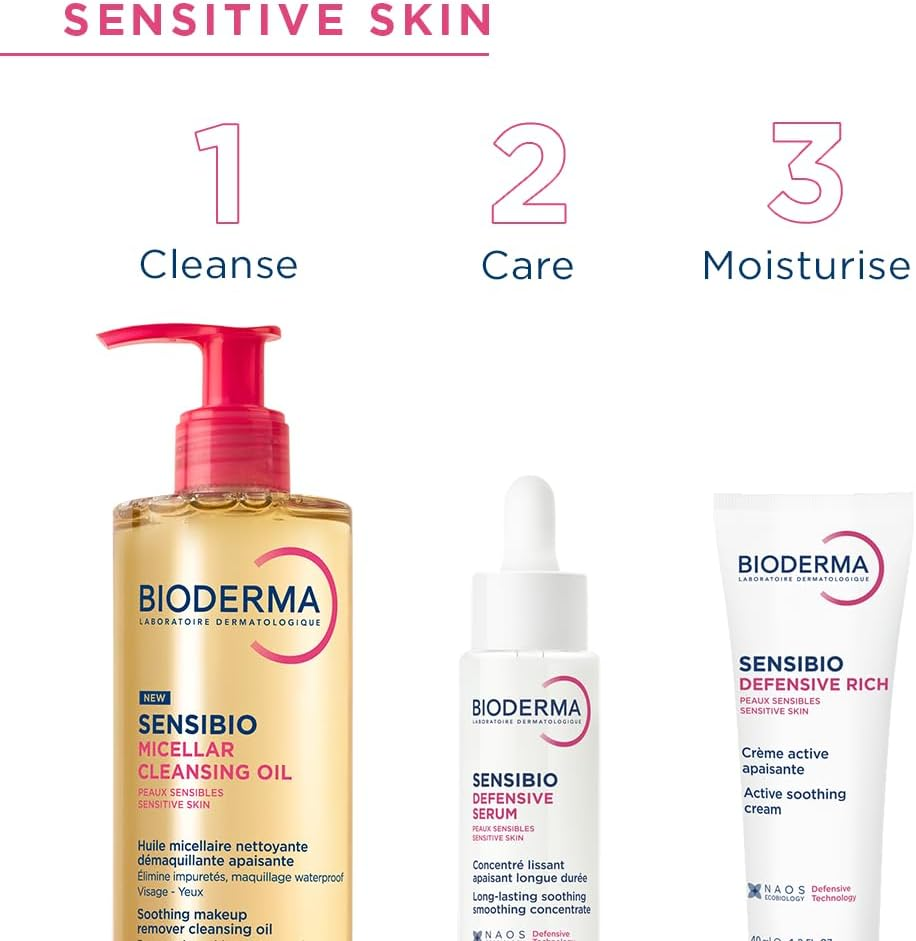 BIODERMA Sensibio Micellar Cleansing Oil - Nourishing Face Cleanser Makeup Remover for Sensitive Skin, 300Ml image number 4