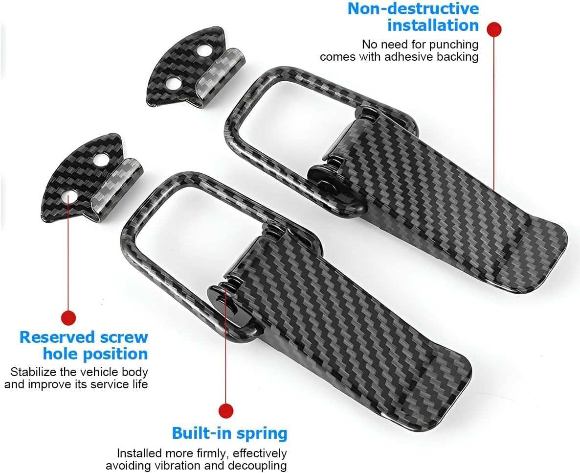 Car Bumper Hook Lock Clips, 2 Pack Universal Toggle Clamp Quick Release Fasteners, Carbon Fiber Security Hook Lock Clips Accessories for Car Truck Bumper, Fender, Trunk, Hatch Lids image number 2