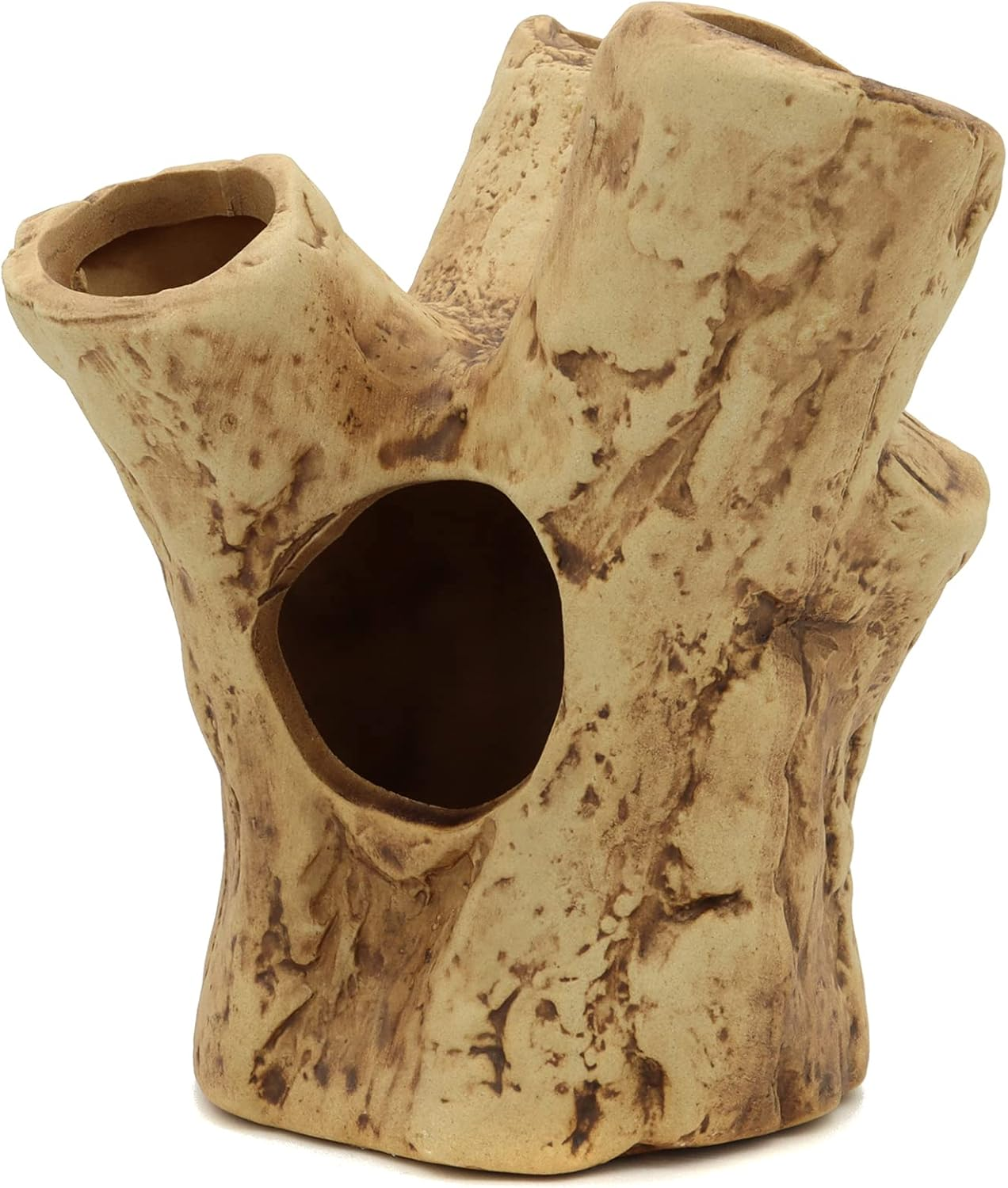 ALEGI Aquarium Tree Stump Hole for Betta Fish Toys,Rock Cave Cichlid Stone Betta Fish Accessories 10, 20 Gallon Fish Tank Decorations, Aquarium Rocks Decor
