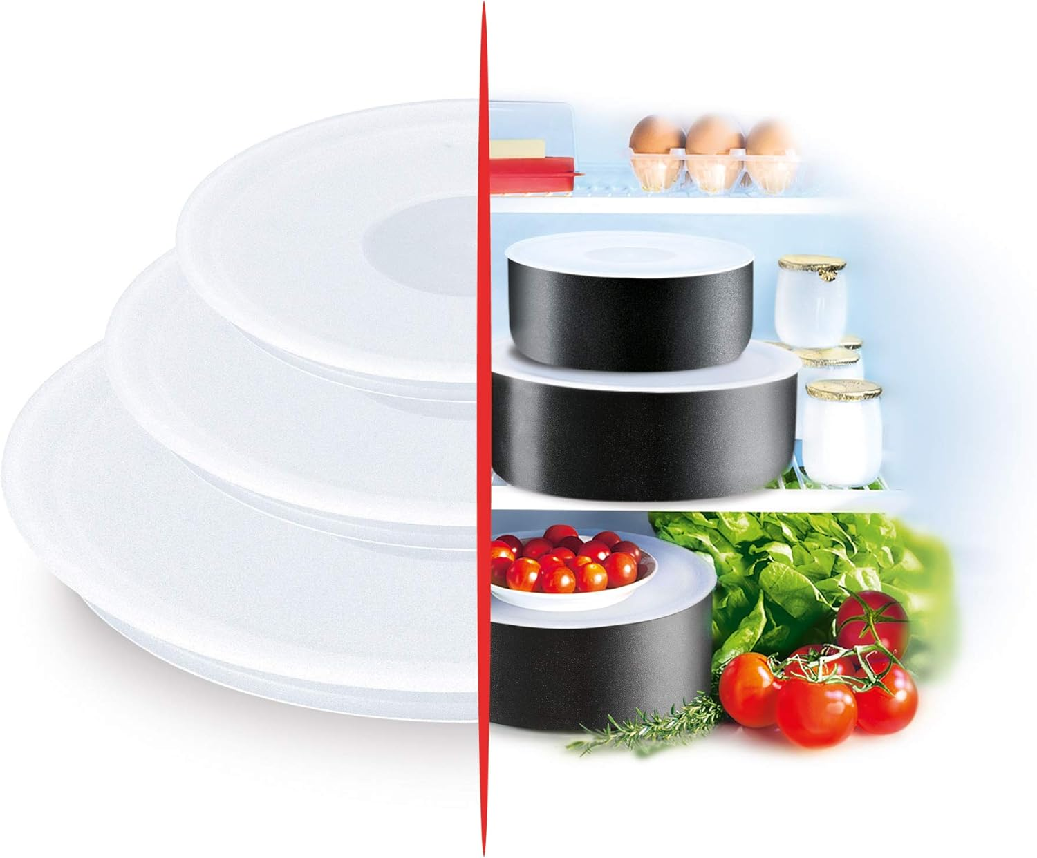 Tefal Ingenio Accessory - Set of 3 Plastic Lids, L9019222 image number 5