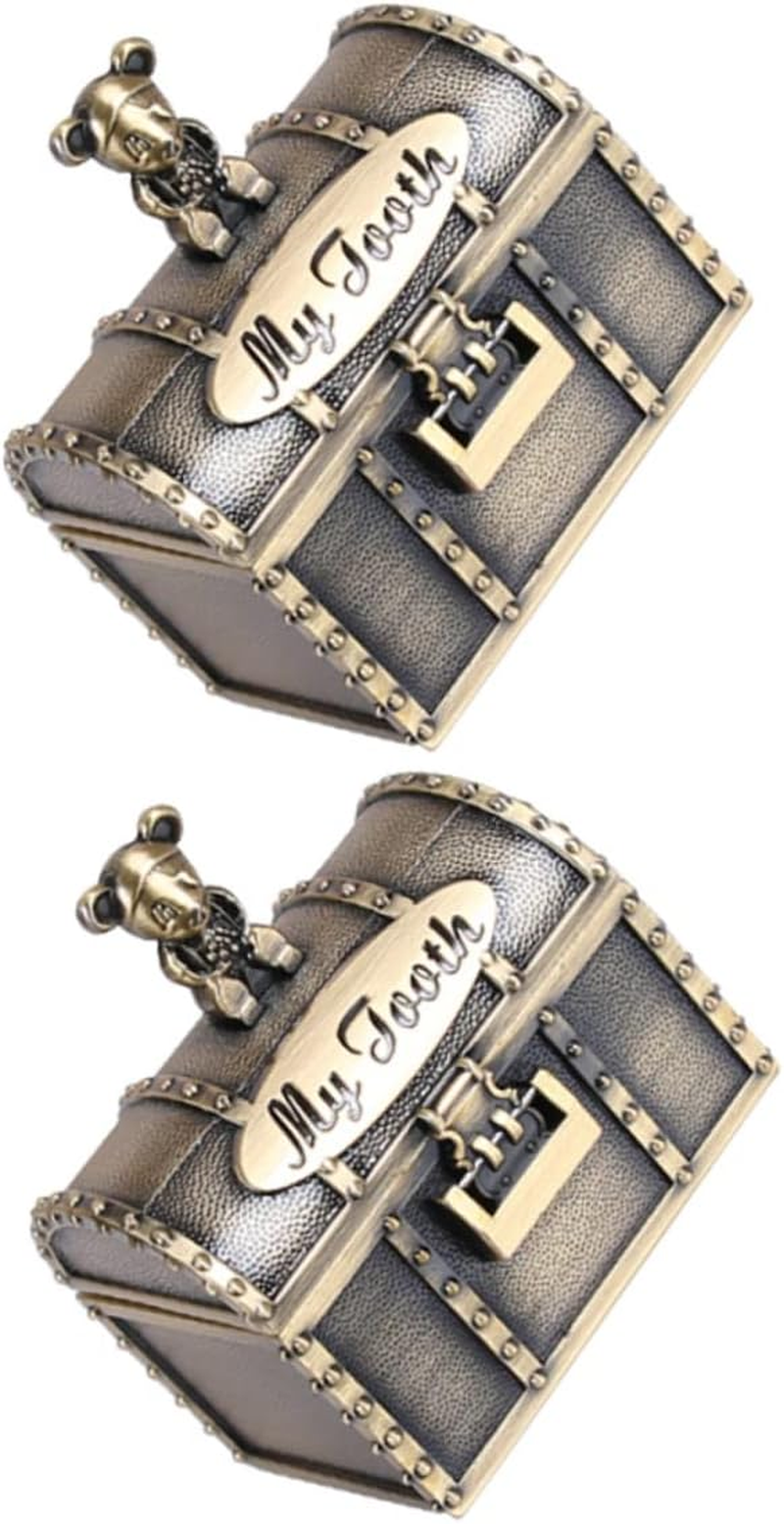 YARNOW 2Pcs Keepsake Tooth Boxes Durable Teeth Storage Case for Birthdays Christenings and Year image number 1