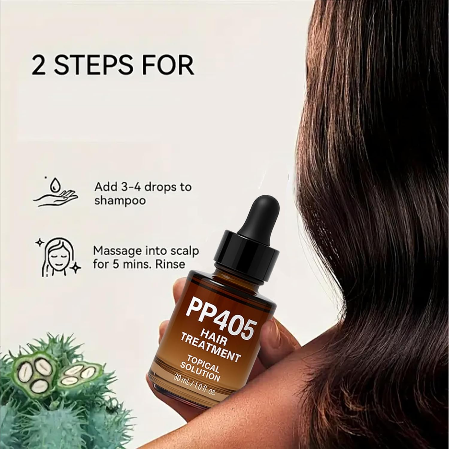 PP405 Hair Treatment- PP405 Hair Lost Treatment for Women&Man, Defending Sacred Hair-60Ml (1*Brown) image number 2