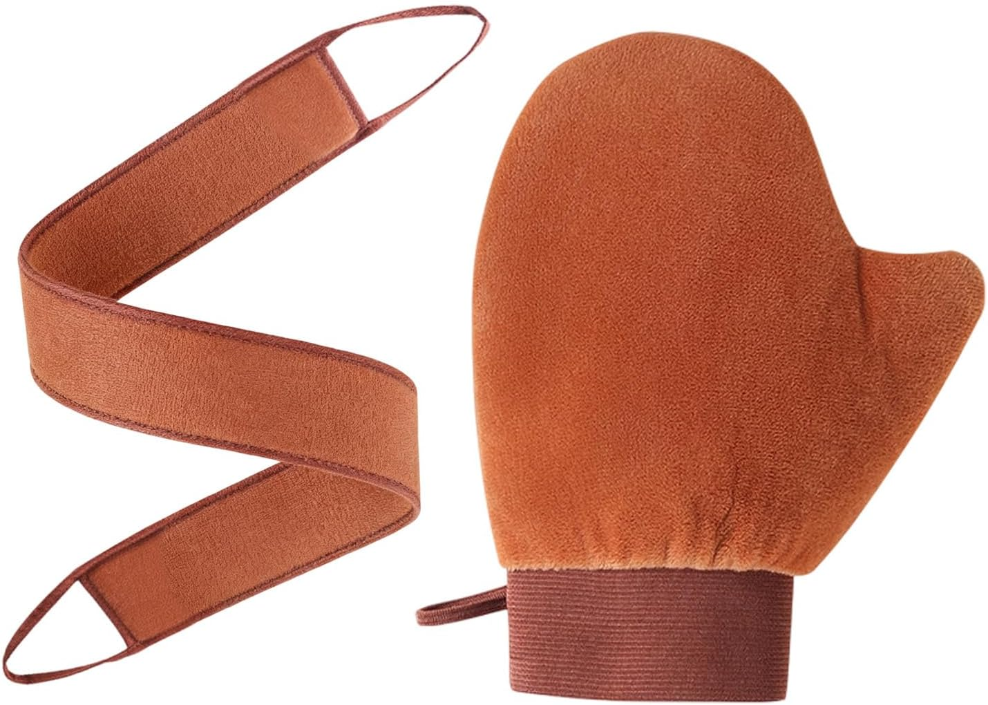 Tzylomirx 2 Pcs 2 in 1 Self Tanner Mitt Applicator Kit, Self Tanning Mitt Applicator Kit with Back Lotion Applicator, Streak-Free, Ultra Soft, Back Applicator Tanning Mitt for Back Application image number 4