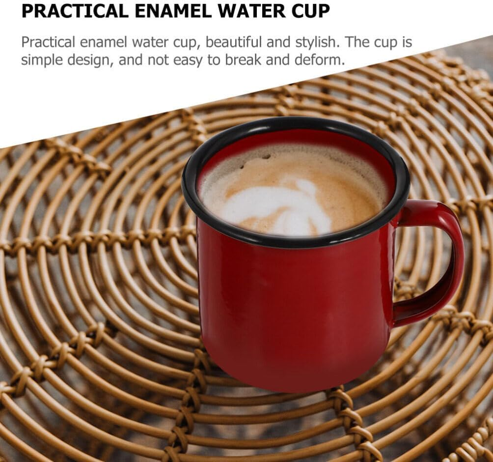 Luxshiny Enamel Camping Coffee Mug Set of 4 - Vintage Camping Mugs Water Mugs Camping Coffee Milk Mugs, for Indoor and Outdoor Activities image number 3