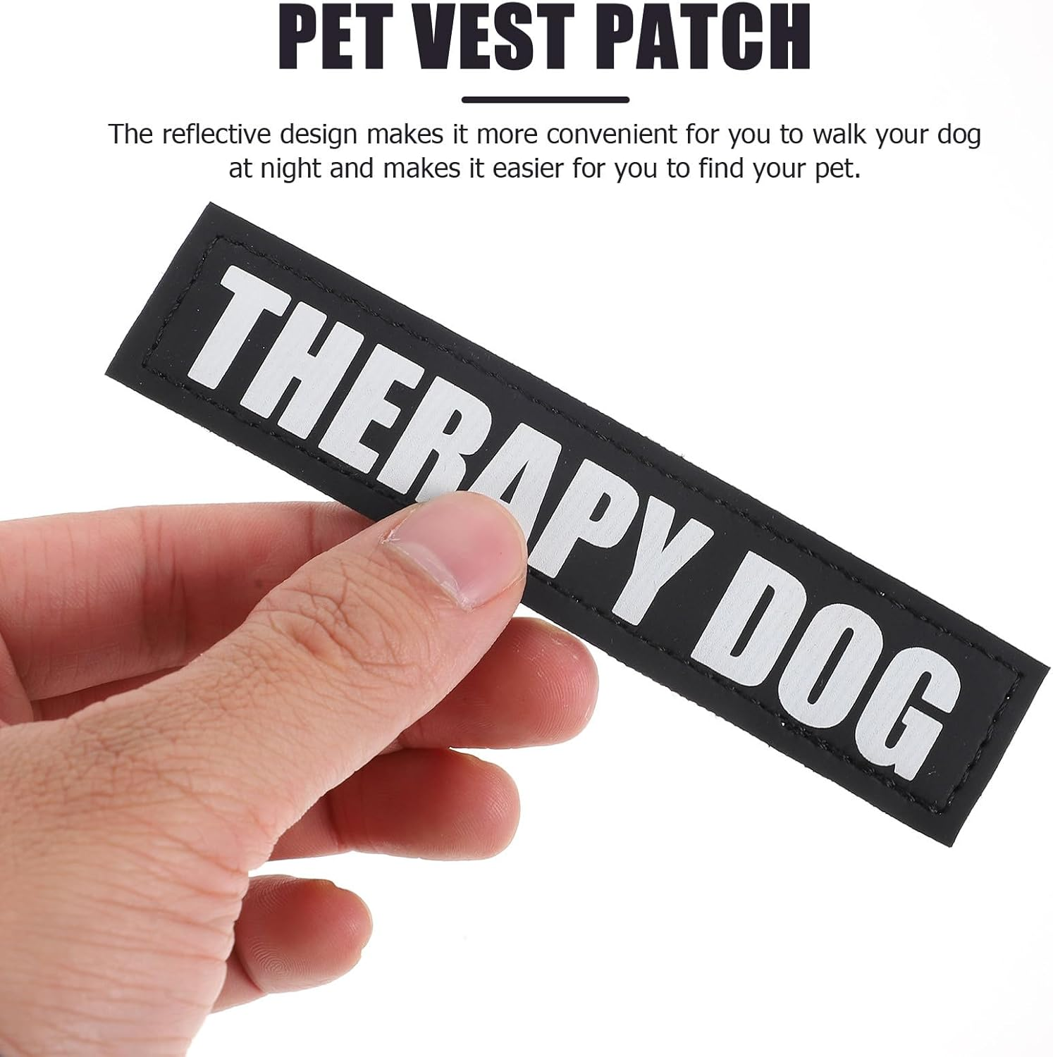BESPORTBLE 2 Pairs Harness with Pet Clothing Dog Vest Stickers Therapy Dog Patch Dog Vest Labels Reflector Vest Dog Tags for Pets Dog Patches for Pet Dog Harness Patches Hook Pu Black image number 6