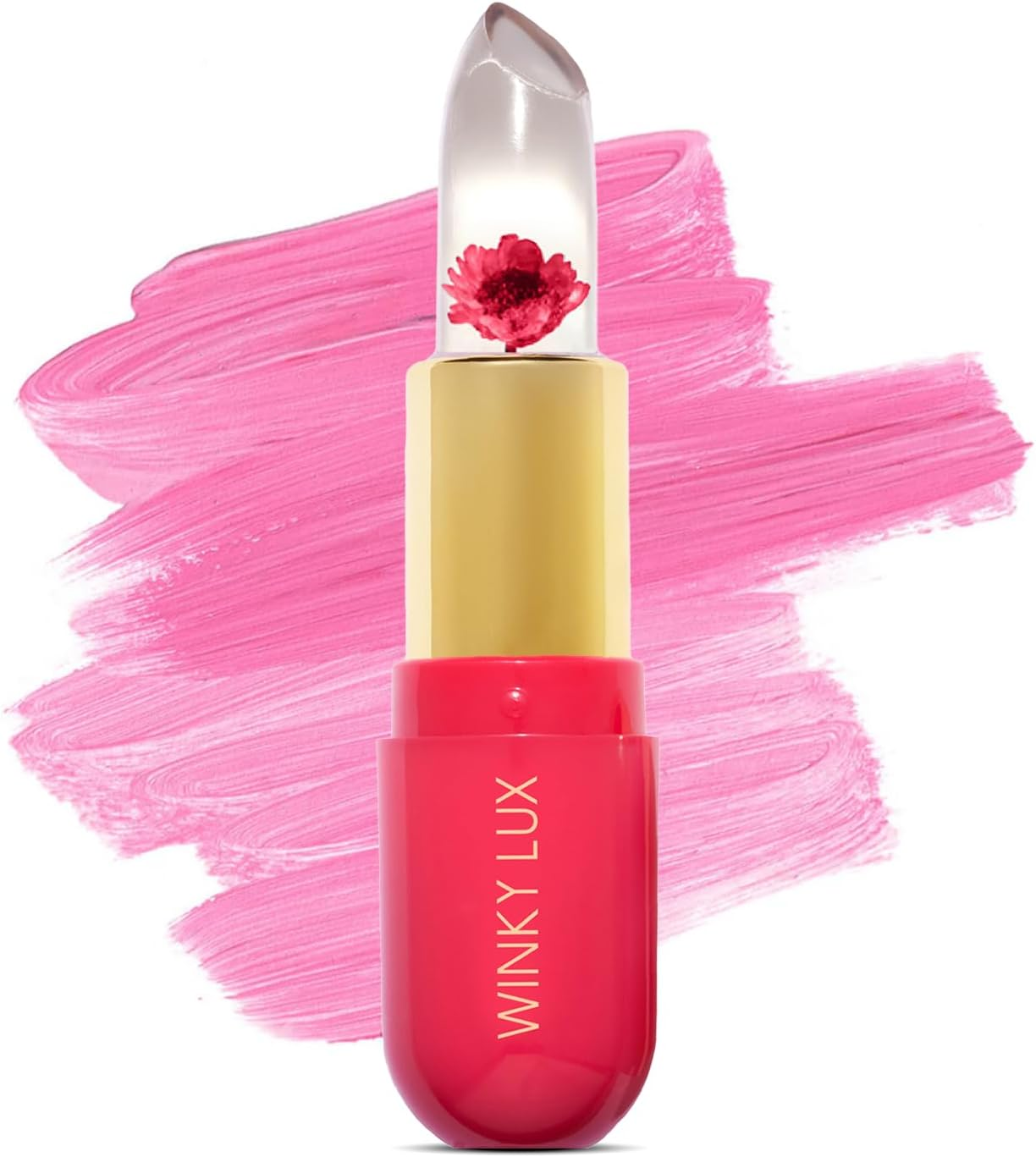 Winky Lux Flower Balm, Ph Lip Balm, Color Changing Lipstick and Tinted Lip Balm, Vegan & Cruelty Free, Hydrate & Plump, Sheer Pink Lipstick, Pink Flower with Vanilla Scent image number 2
