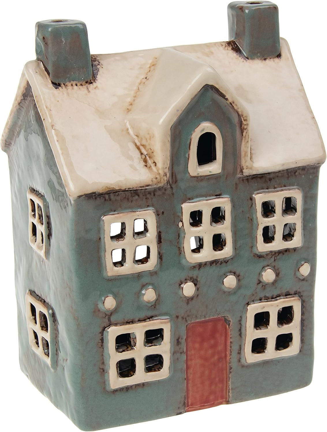 Village Pottery Traditional House Grey Tealight
