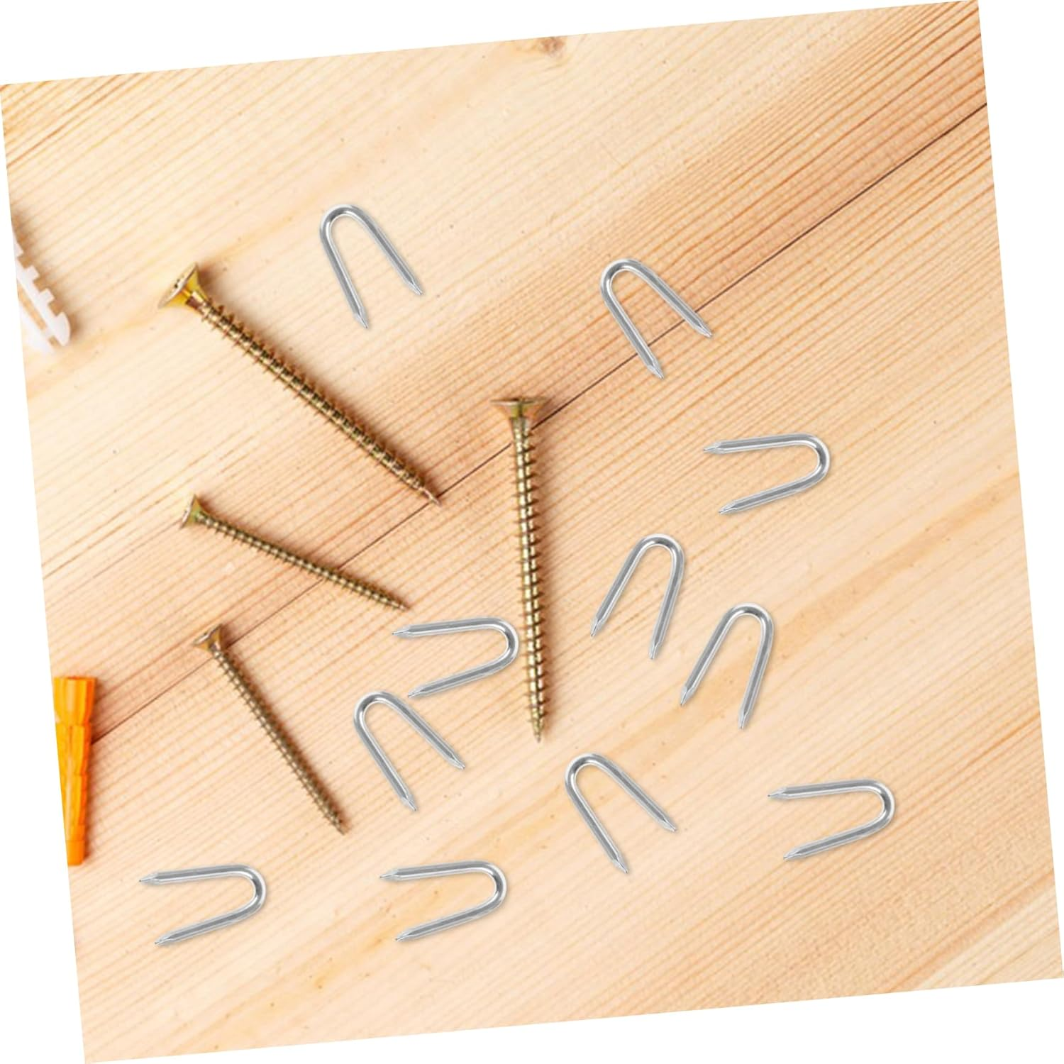 50Pcs Iron Nail Wire Mesh U Shaped Nails Metal U Stakes for Garden Fences Outdoor Plant Support Fence Stake