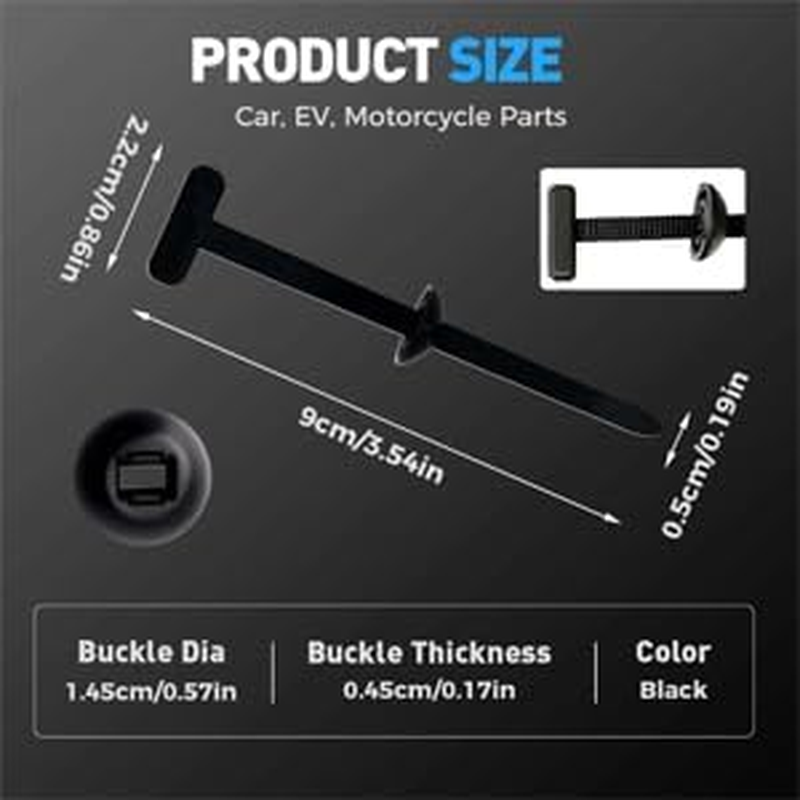 RUOXGZP Nylon Universal Cable Tie Buckle, Heavy Duty Self-Locking Nylon Zip Ties Holder, Automobile Parts Fixing Zip Ties, High Heat | Durable | Replaces Screws, Fast Repair and Fix Tool (50PSC)