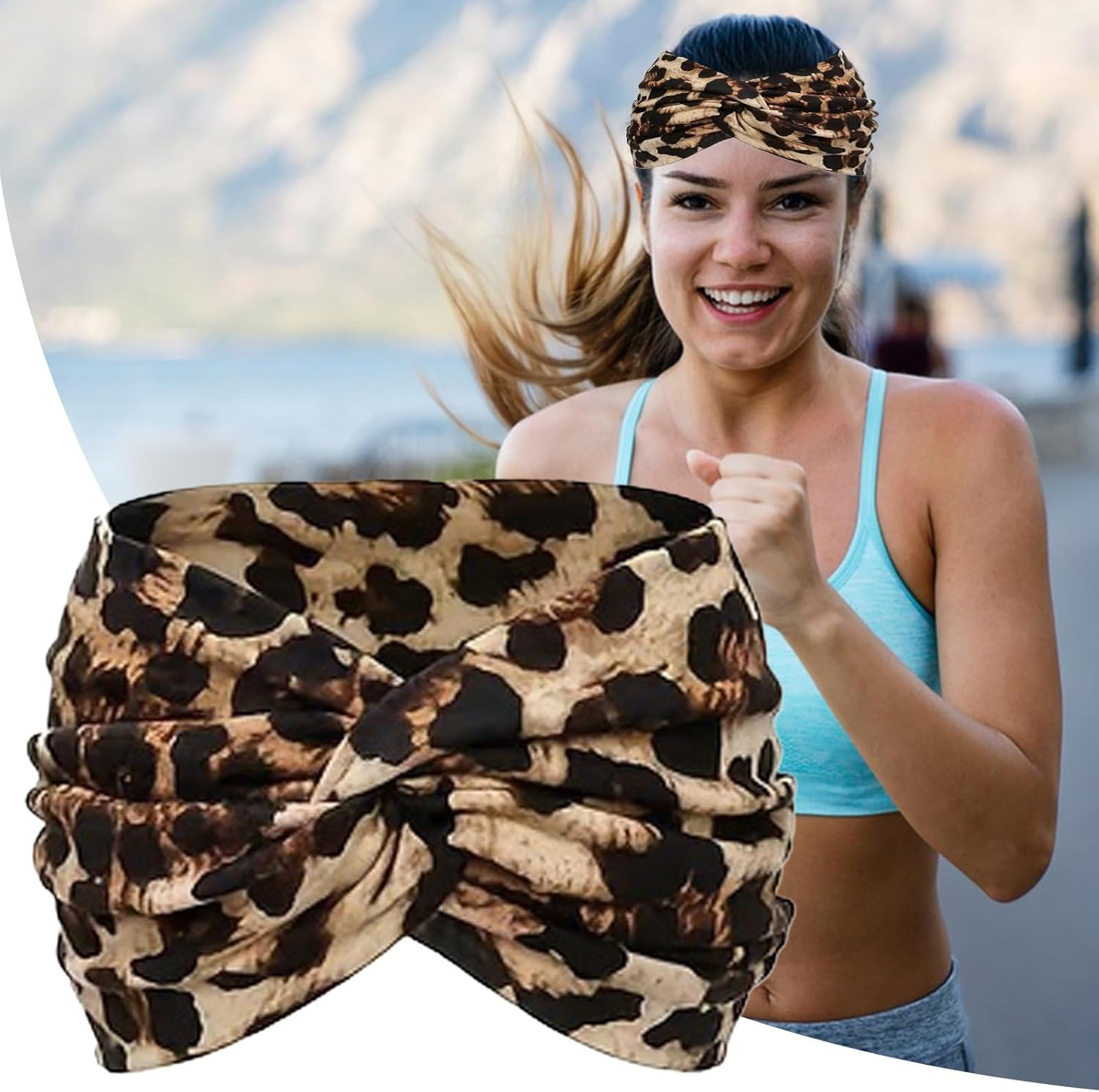 Headbands for Women Boho | Wide Knotted Hairbands | Stylish Breathable Headwear for Wives Wedding Ladies Running Girls Music Festival Yoga Casual Wear Enthusiasts Cycling image number 3