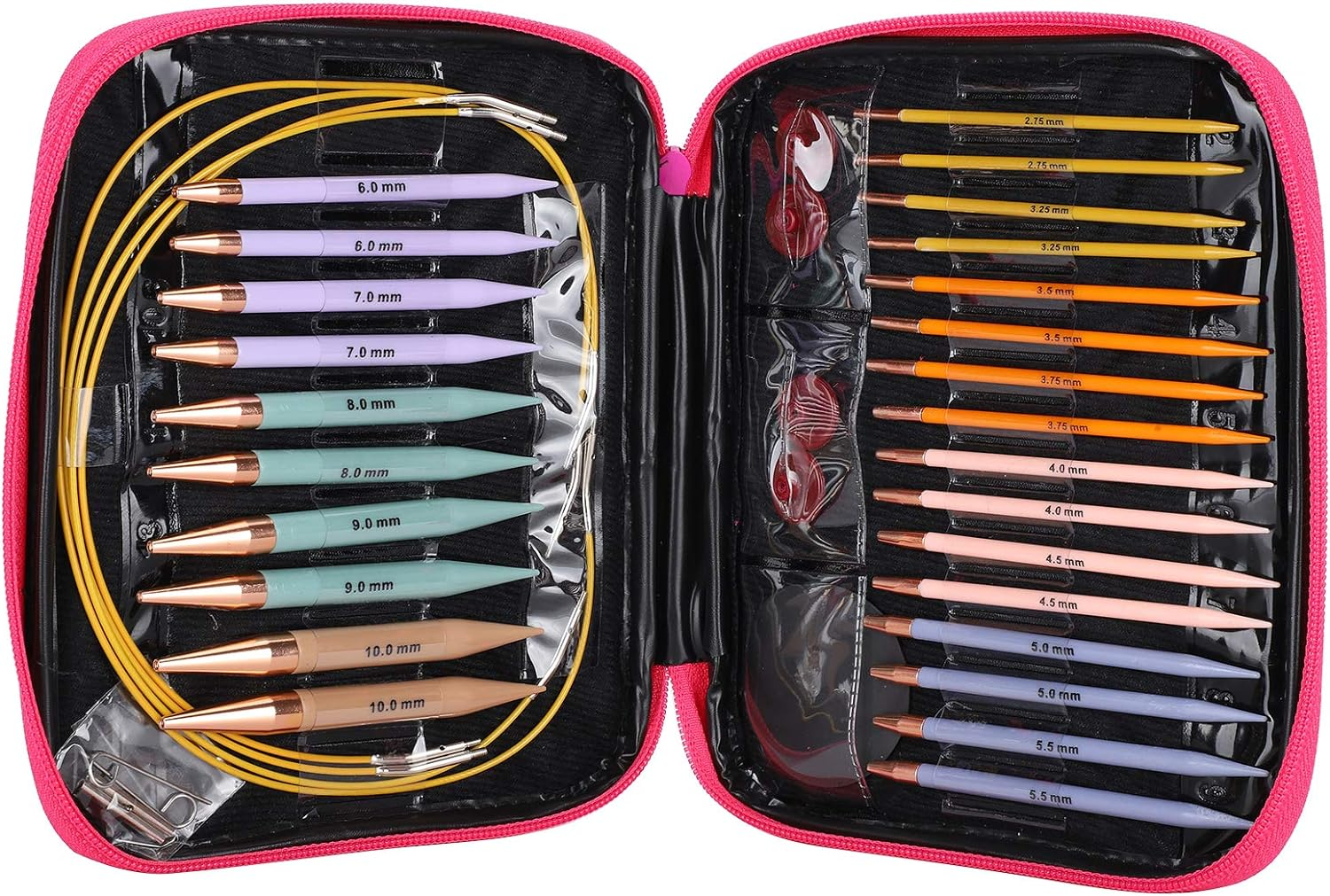 Crochet Needles Set, 13PCS Crochet Hooks Kit with Storage Case, Multicolor Circular Knitting Needles, DIY Hand Craft Art for Women Beginners Housewives image number 5
