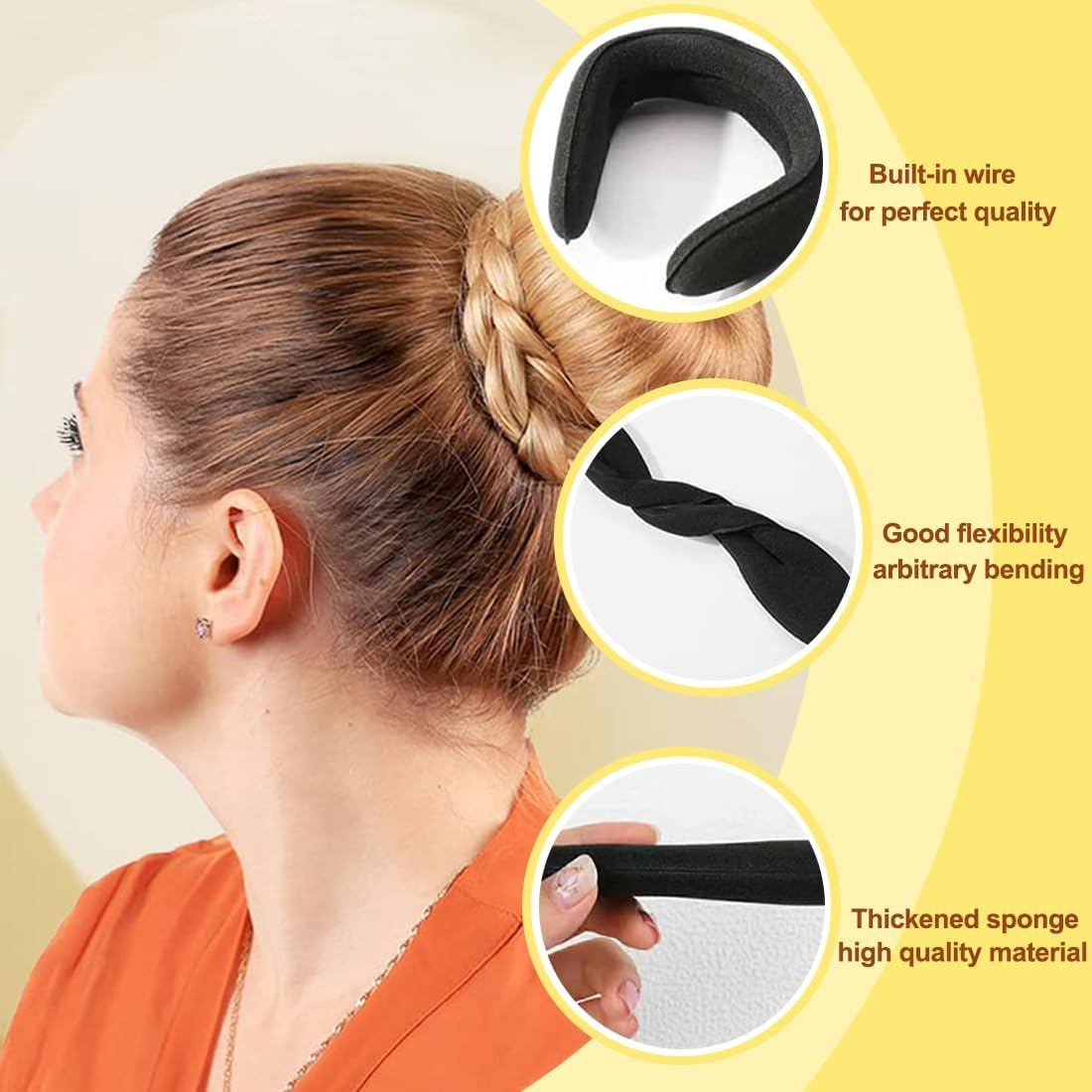 JEYORZY Pack of 6 Magic Hair Bun Hair Holder Sponge Clips Hair Styling Doughnut Bun Hair Twist Curler Donut Tools, Bun Maker, Hair Bun Maker, Turner for Women and Girls image number 2