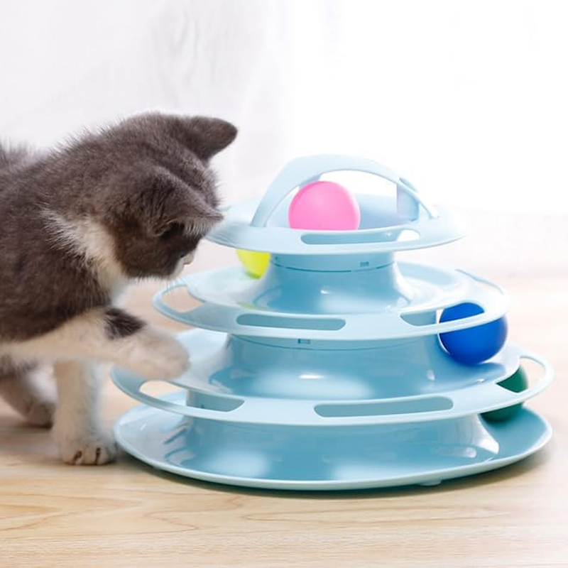 XUNQUCOM Cat Interactive Toys Four Levels Cat Carousel Pet Relief
