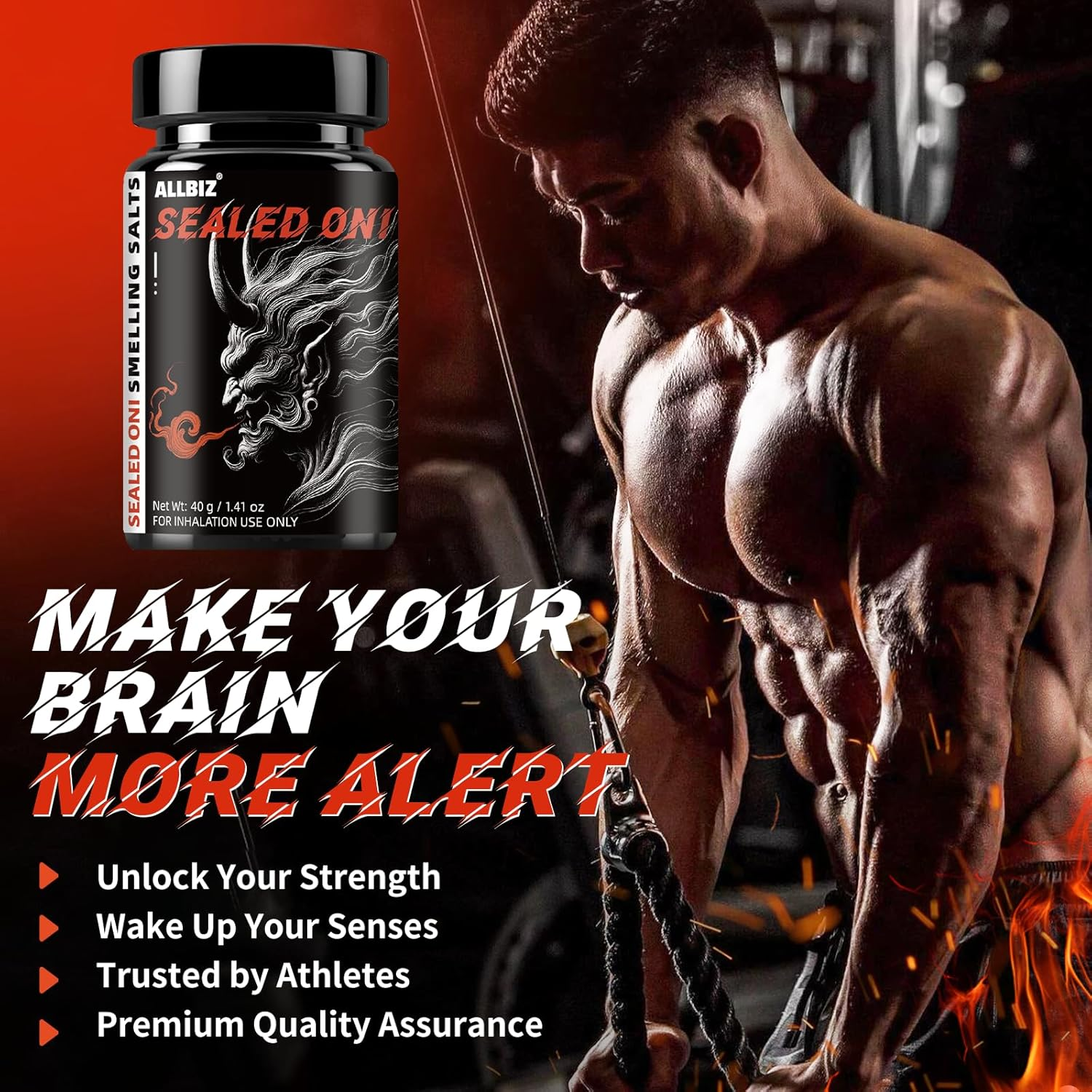 Powerlifting Smelling Salts - Sealed Oni - Long Lasting Water-Activated Ammonia Inhalant for Athletes image number 6