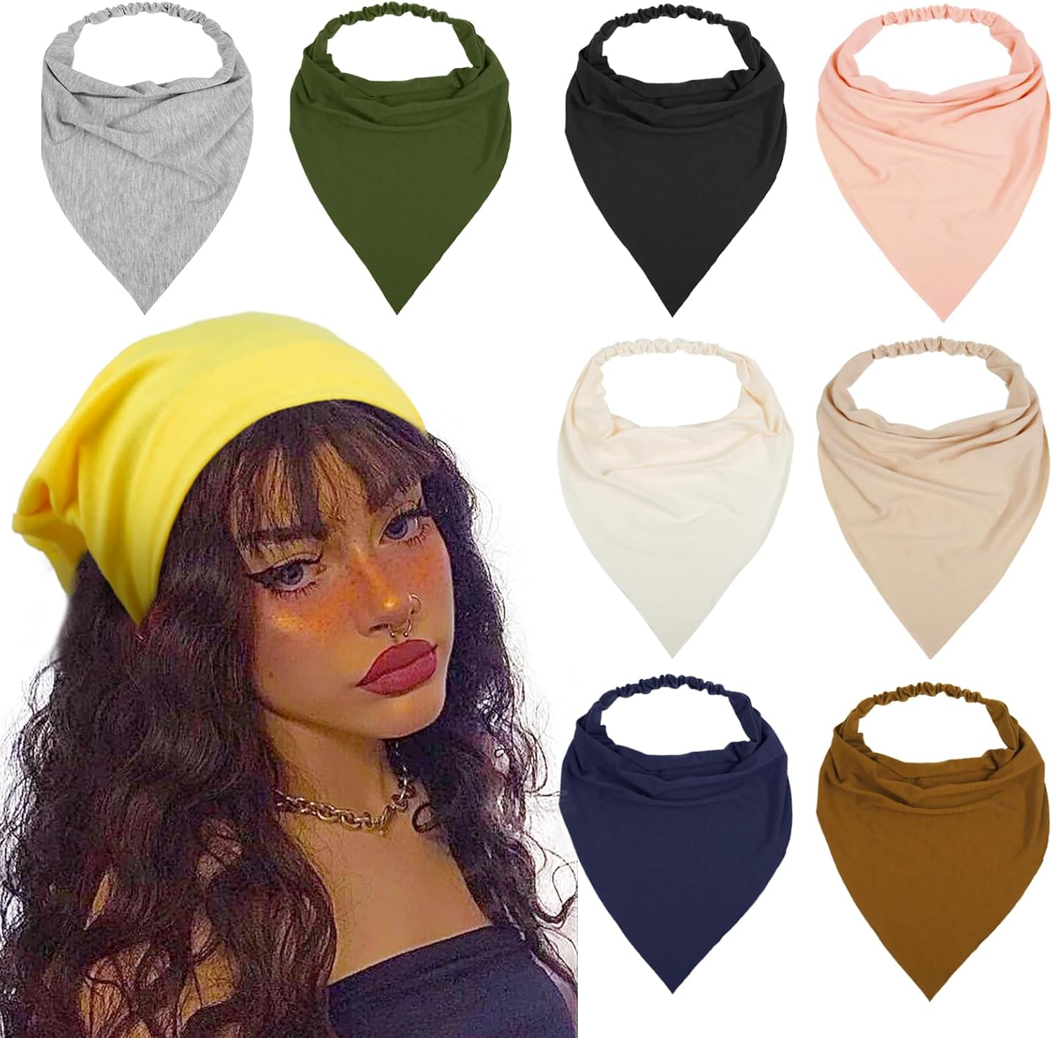 WOVOWOVO 8 Pack Large Scarf Headbands for Women