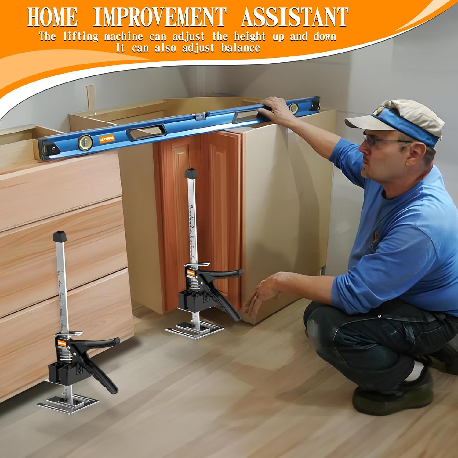 RENYINDA Labor-Saving Arm Jack 15.7Inch for Installing Windows and Doors, Lifting Furniture, Woodworking Tools, Wall Tile Positioning image number 4