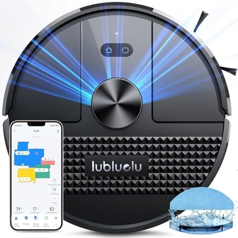 Lubluelu Robot Vacuum 4500Pa,3-In-1 Robot Vacuum and Mop,Lidar Navigation,5 Editable Mapping,24 No-Go Zones,54Db,App/Alexa,Robot Vacuum Cleaner SL68 for Hair,Hard Floor,Carpet image number 3