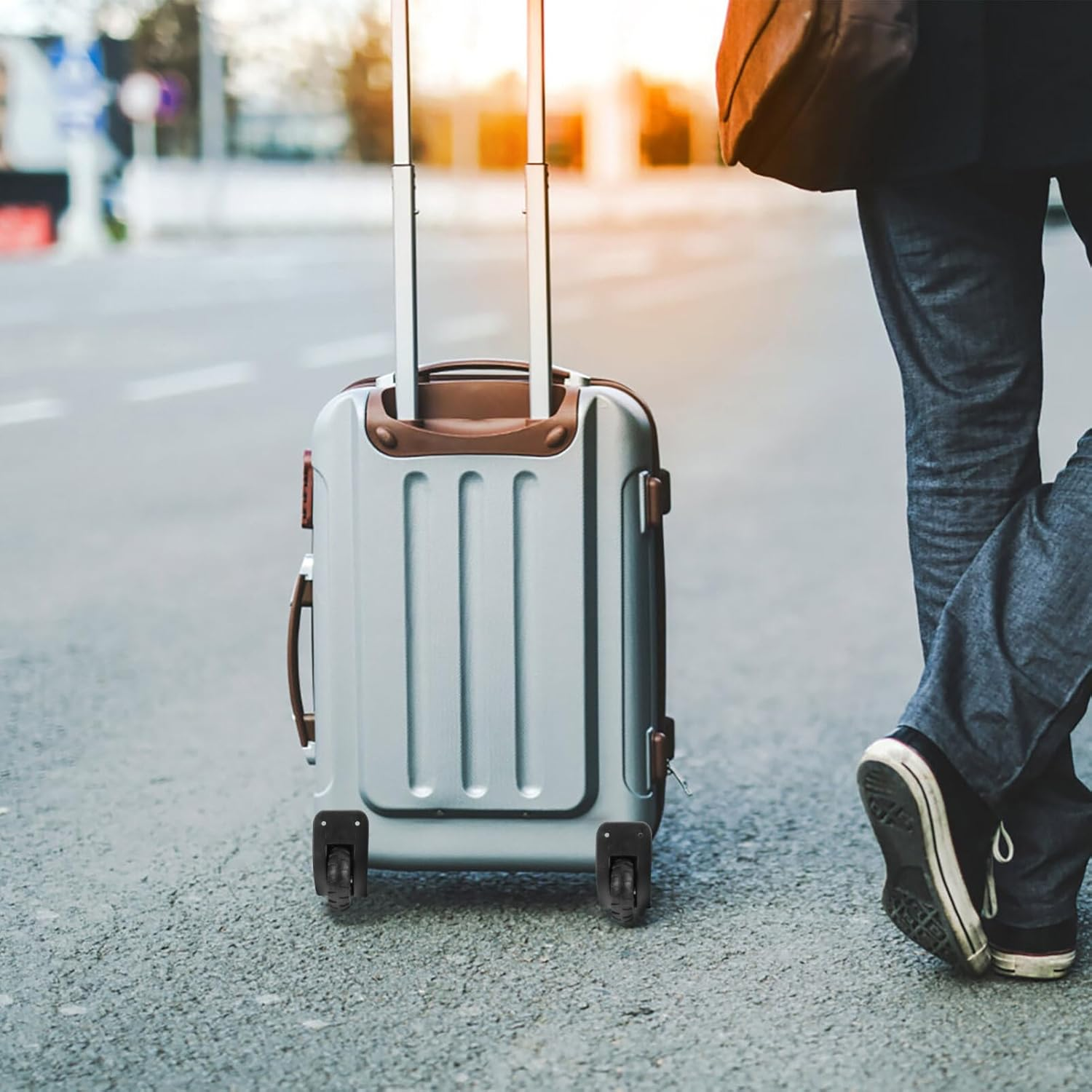 Baluue 2Pairs Luggage Repair Wheels Suitcase Replacement Wheels for Travel Suitcase Accessories Wear-Resistant Design Compatible with Luggage Models image number 2