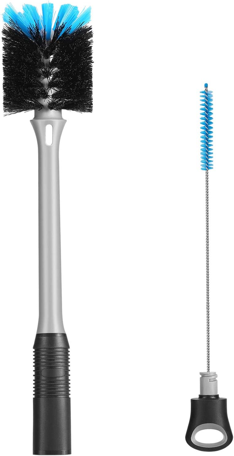 MOSOLAN 2-In-1 Bottle Brush with Straw Brush, Long Handle Water Bottle Scrubbing Brush, Built for Cleaning Sport Bottles, Baby Bottles, Water Bottles, Coffee Mugs, Wine Decanters, Flask, 1 Pack image number 5