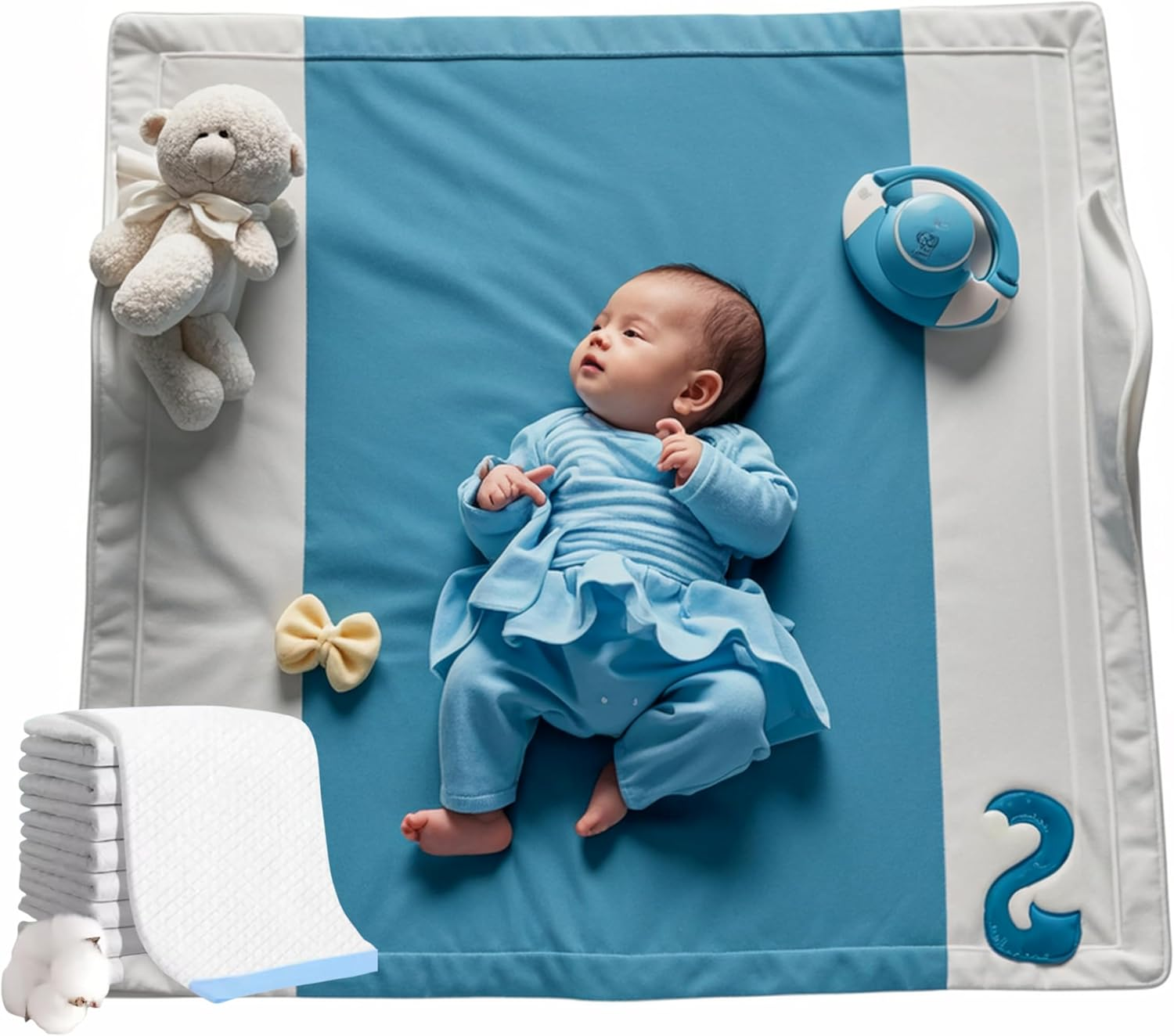 NIMSHA Disposable Changing Pads (Pack of 100) &ndash; Super Absorbent Baby Diaper Changing Pads, Leak-Proof & Breathable Bed Liners for Potty Training, Travel & Bed Protection, 43X33 Cm image number 3