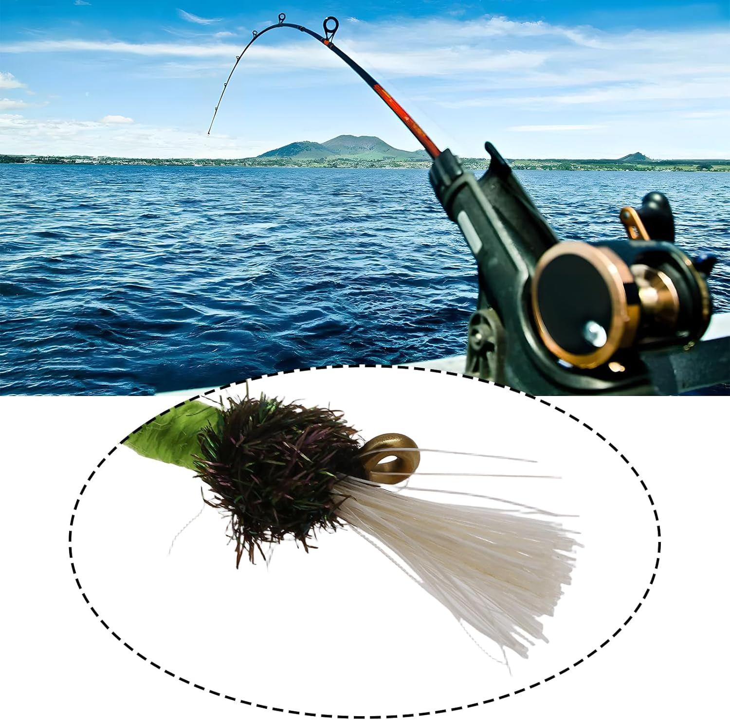 Create Idea 10Pcs Nano Fly Worm Hook Fake Fish Bait Fishing for Whitebait - 5X12Mm image number 4