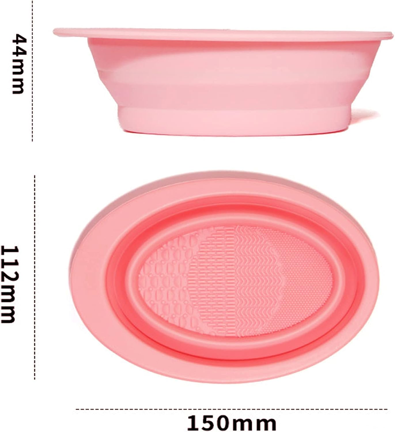 (Pink) - Makeup Brush Cleaning Mat, Silicone Makeup Brush Scrubber, Cosmetic Brush Cleaner, Brush Cleaning Pad, Foldable Makeup Brush Cleaning Bowl Suitable for Makeup Brush, Makeup Sponge, Powder Puff (Pink) image number 1