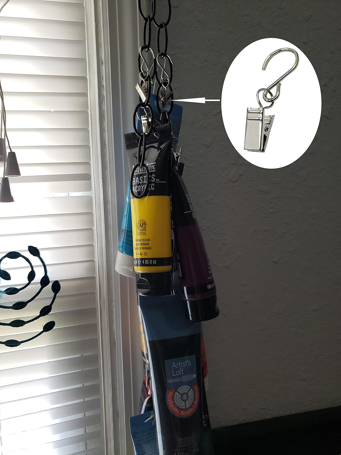 Stainless Steel S Hooks Curtain Clips,30 Pcs Hanging Party Lights Hangers, Curtain Hooks, Apply to Outdoor Light Strings Hooks Courtyards Camping Tents Christmas Decorations Clips