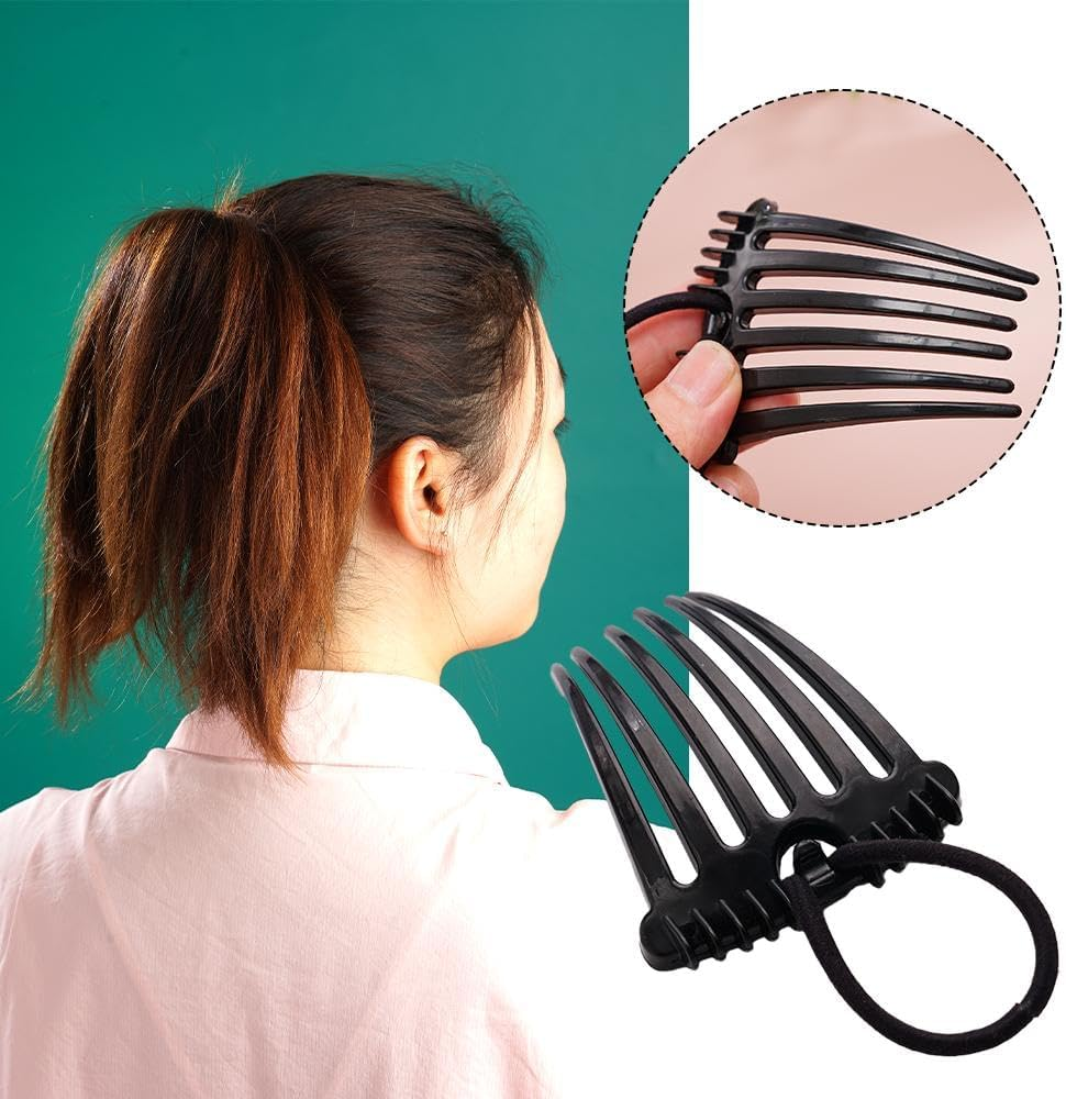 Bandette Comb, Fluffy Hair Comb Ponytail Bump It up Volume Combs, Bandette Comb with Elastic Band, Trendy Hair Accessory for Chic Hairstyles image number 2