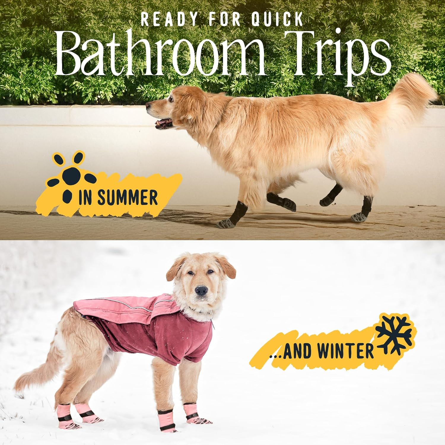 DOK Tigertoes Premium Non-Slip Dog Socks for Hardwood Floors - Extra-Thick Grip That Works Even When Twisted - Prevents Licking, Slipping, and Great for Dog Paw Protection (Cool Caramel, Large) image number 1